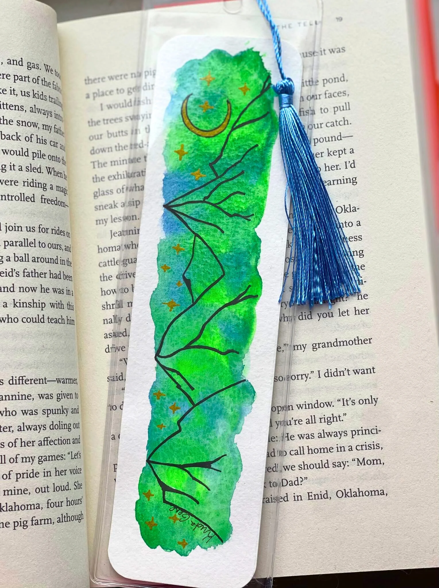 Original Watercolor Bookmark - River Reader — 3 Spoiled Sisters