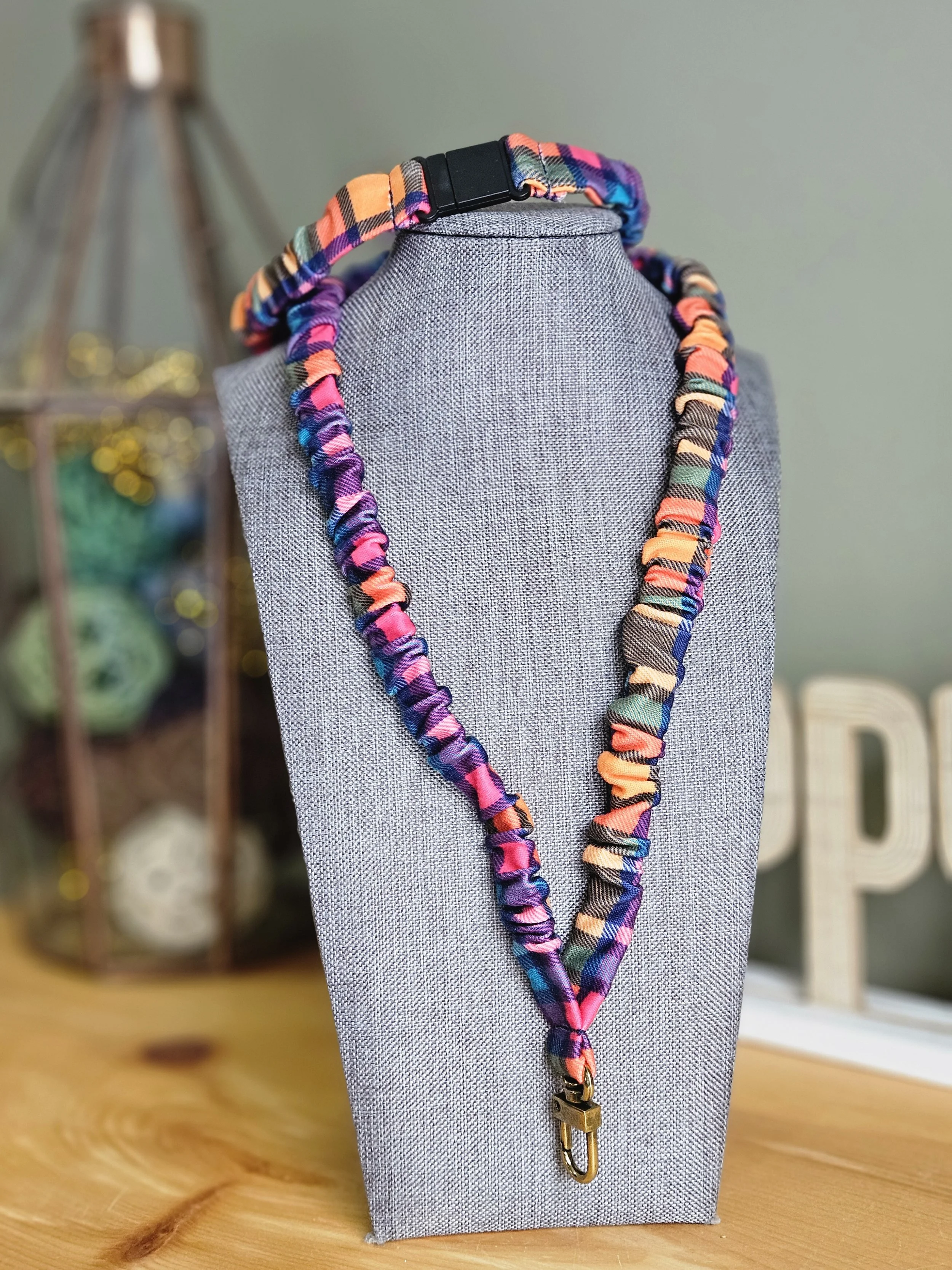 Rad Plaid Soft Knit Break-away Scrunchie Lanyard