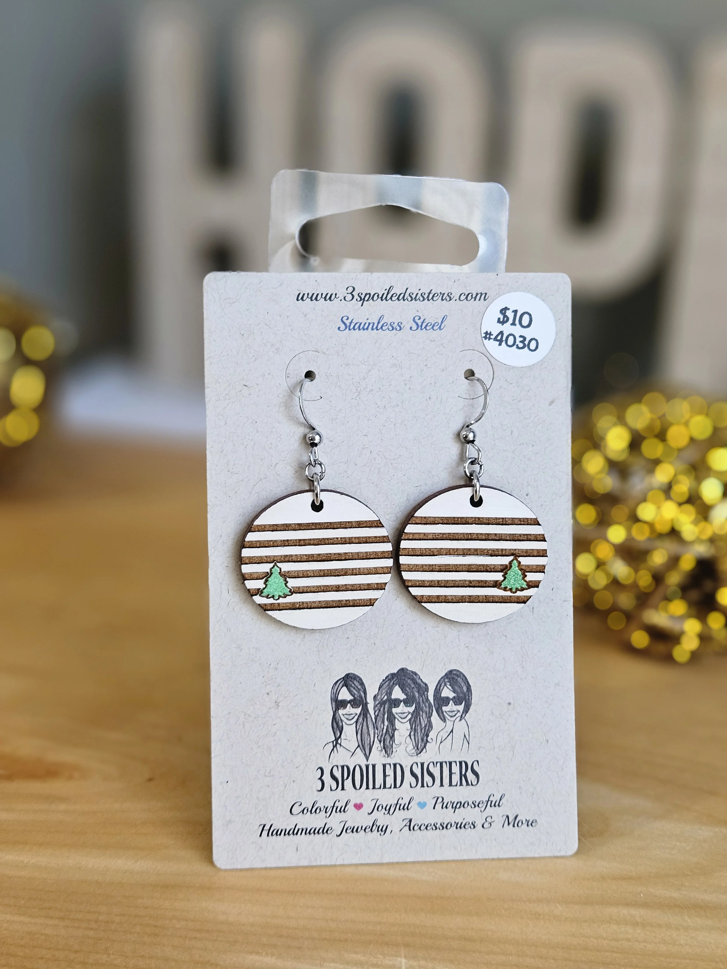 Stripes and Trees Earrings