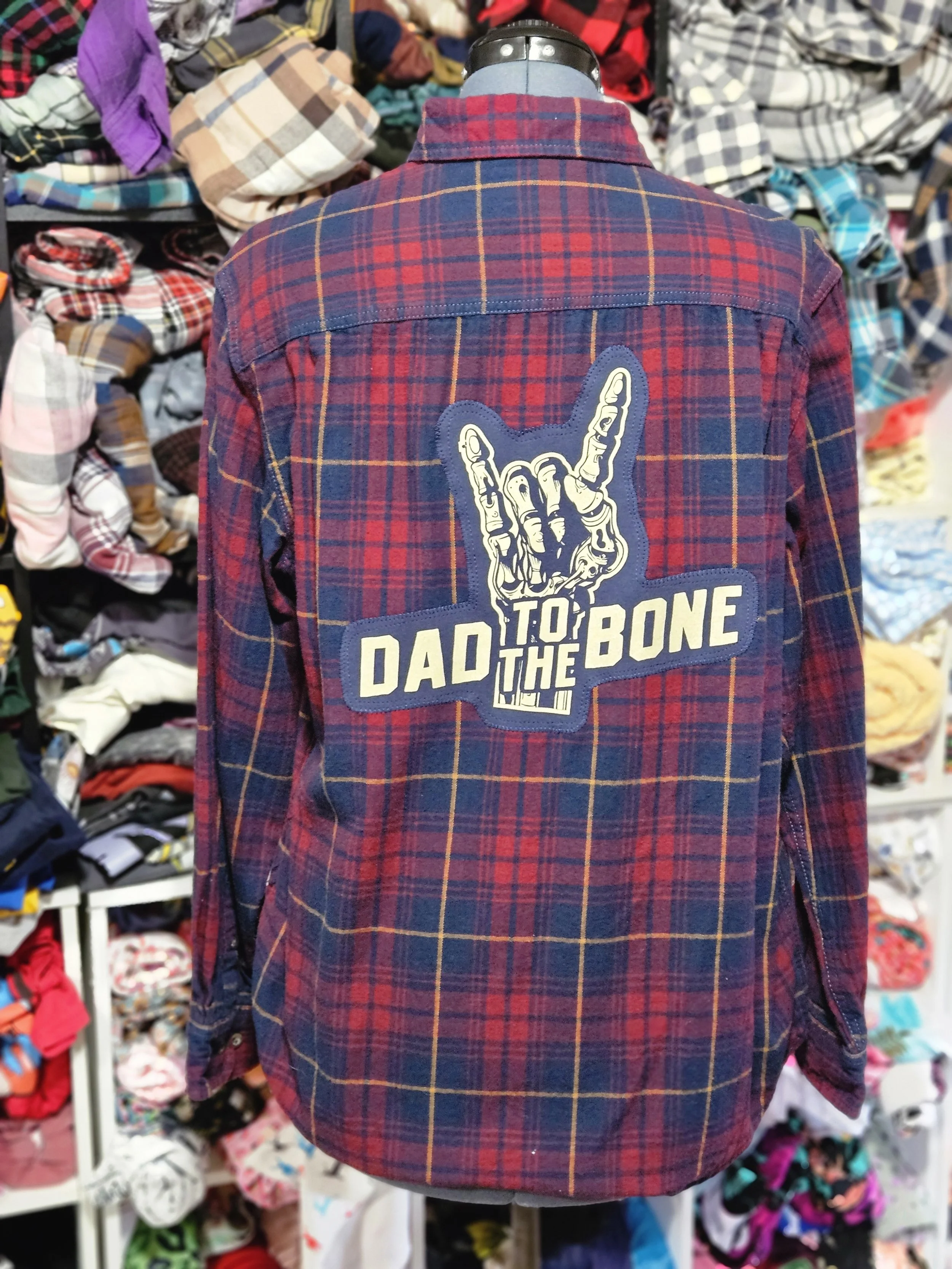 Dad to the Bone Flannel Upcycle