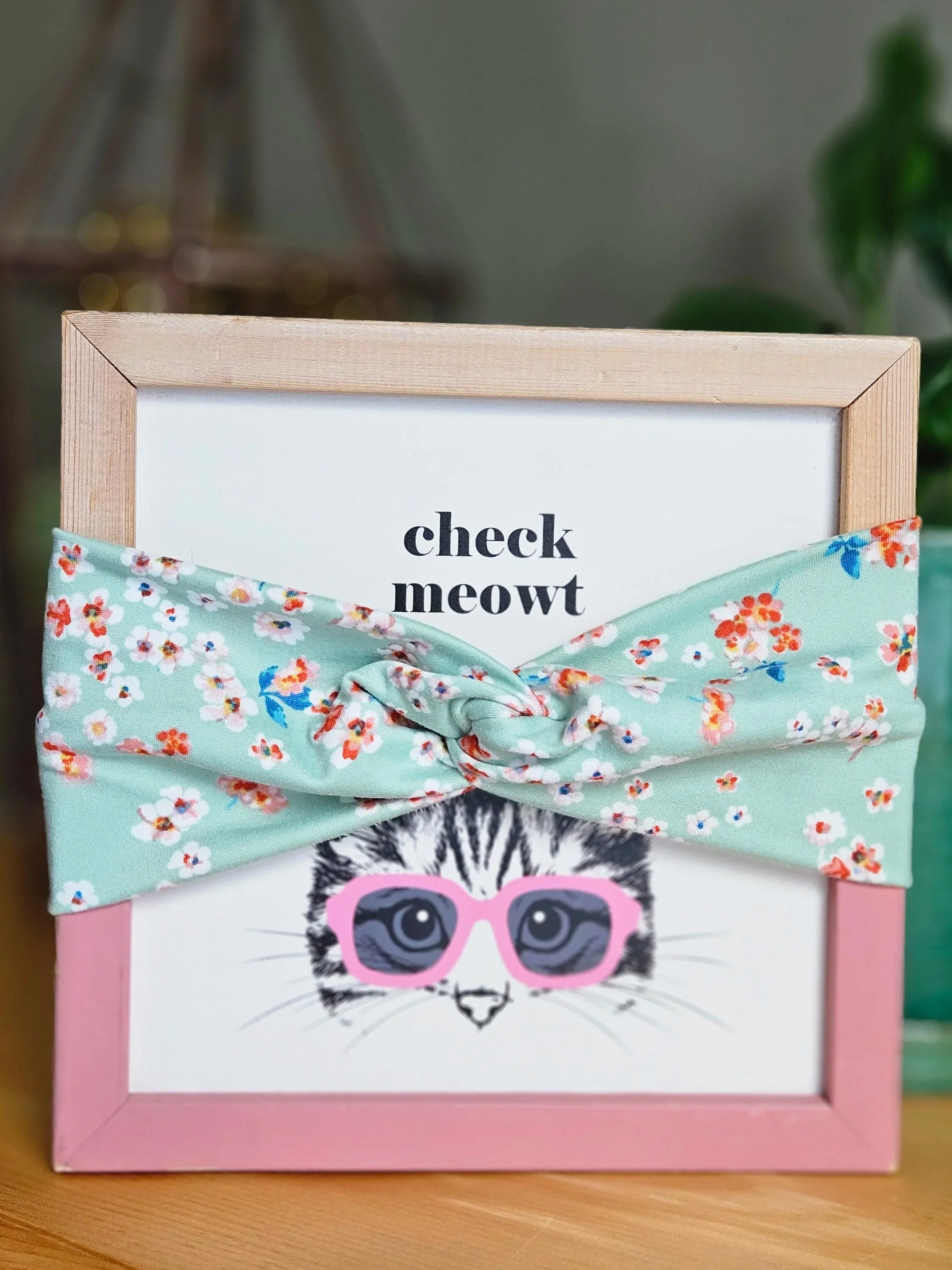 Soft Mint And Floral Twist or Not Headband