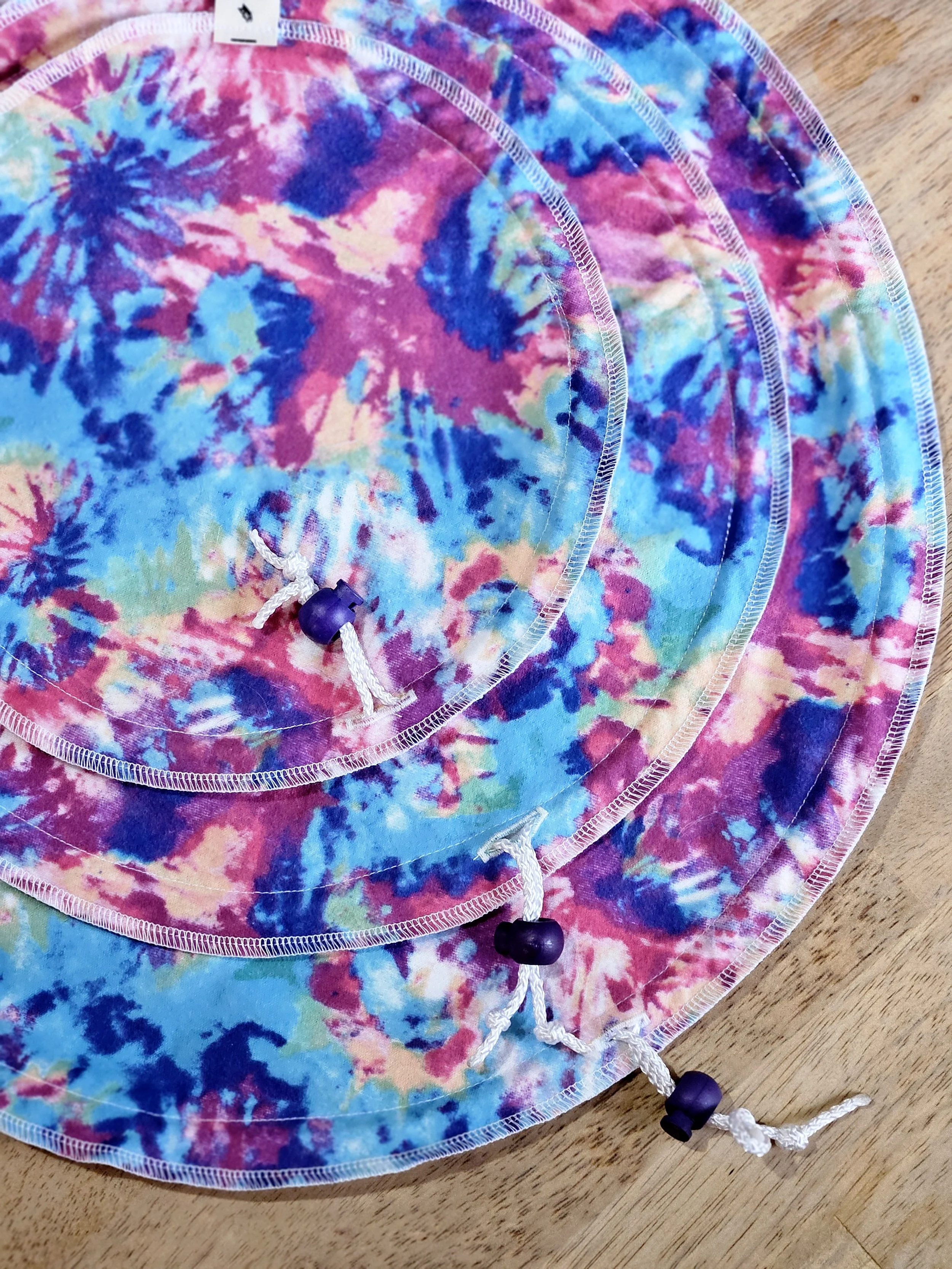 Tie Dye Adjustable Food Safe Bowl Cover- 3 PACK