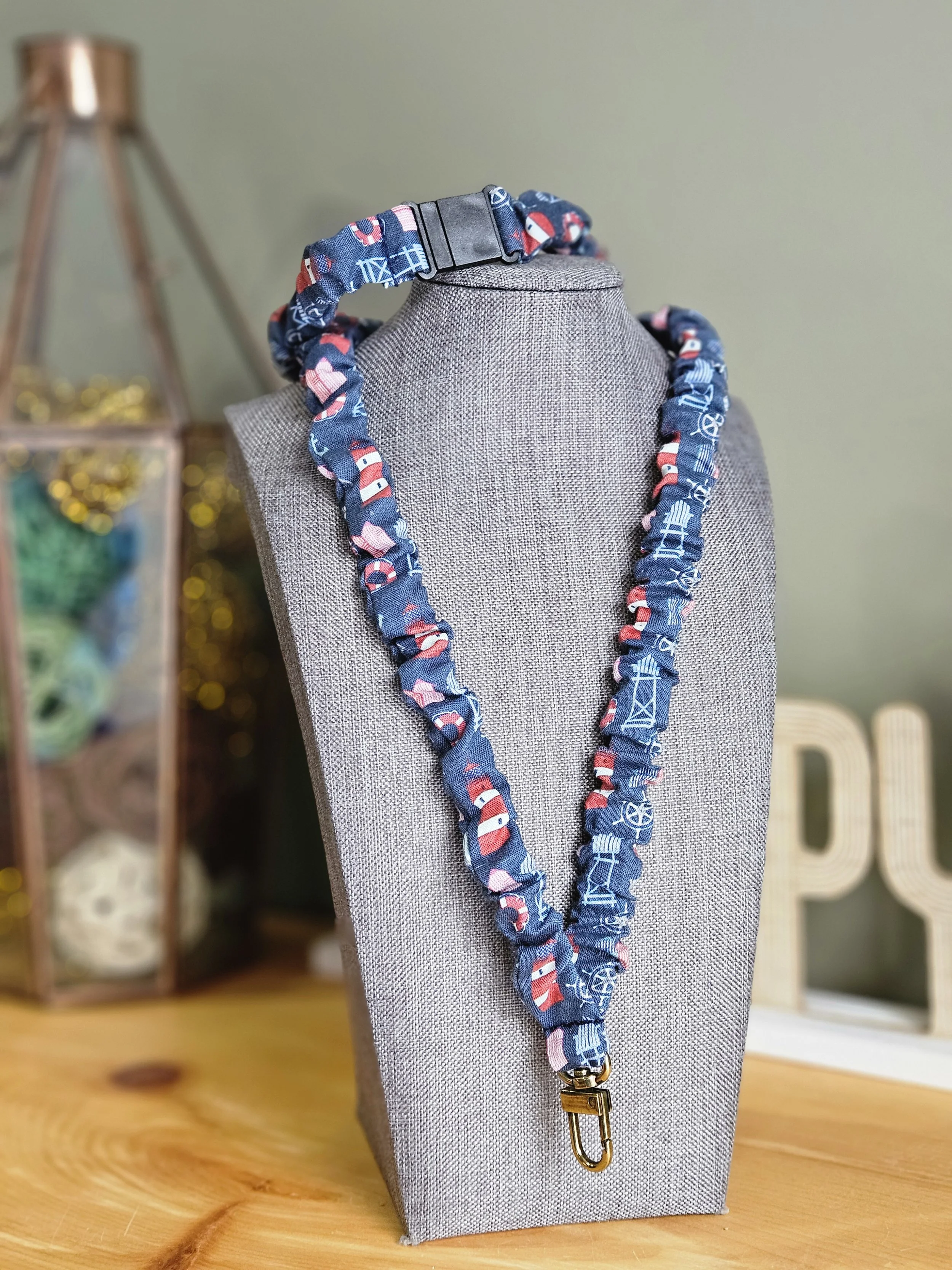 Nautical Break-away Scrunchie Lanyard