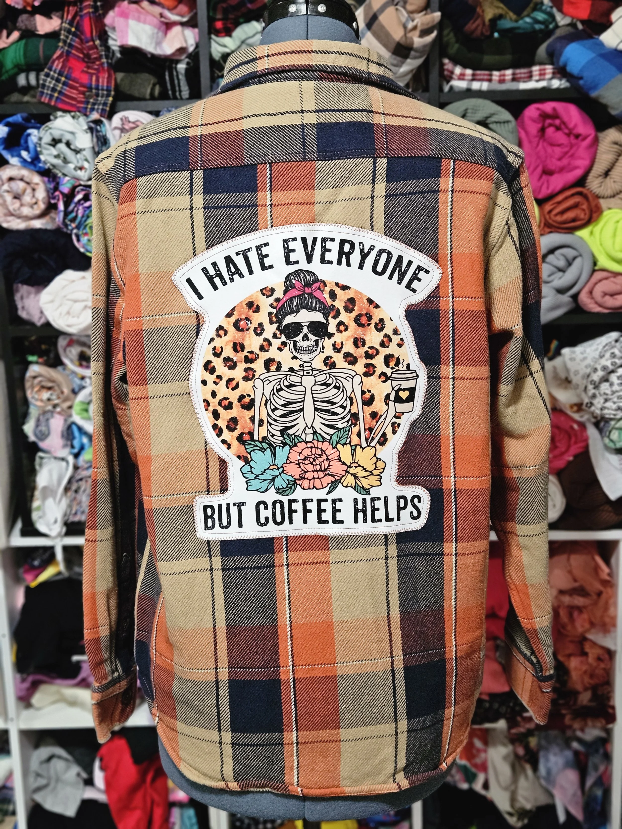 Coffee Helps Flannel Upcycle