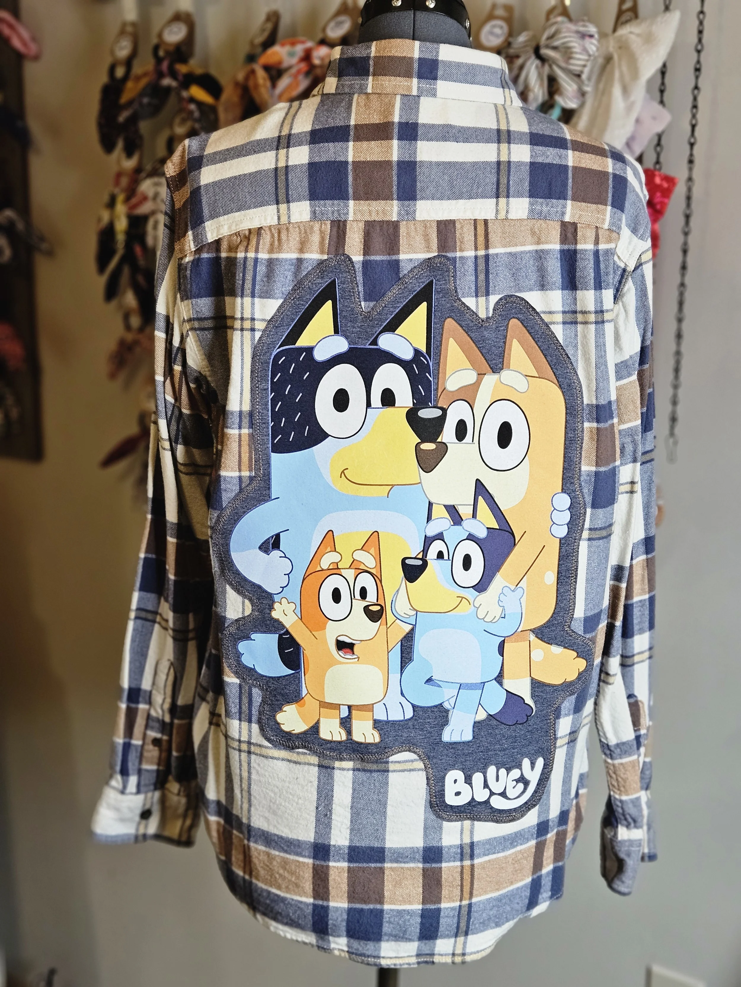 Heeler Family Flannel Upcycle