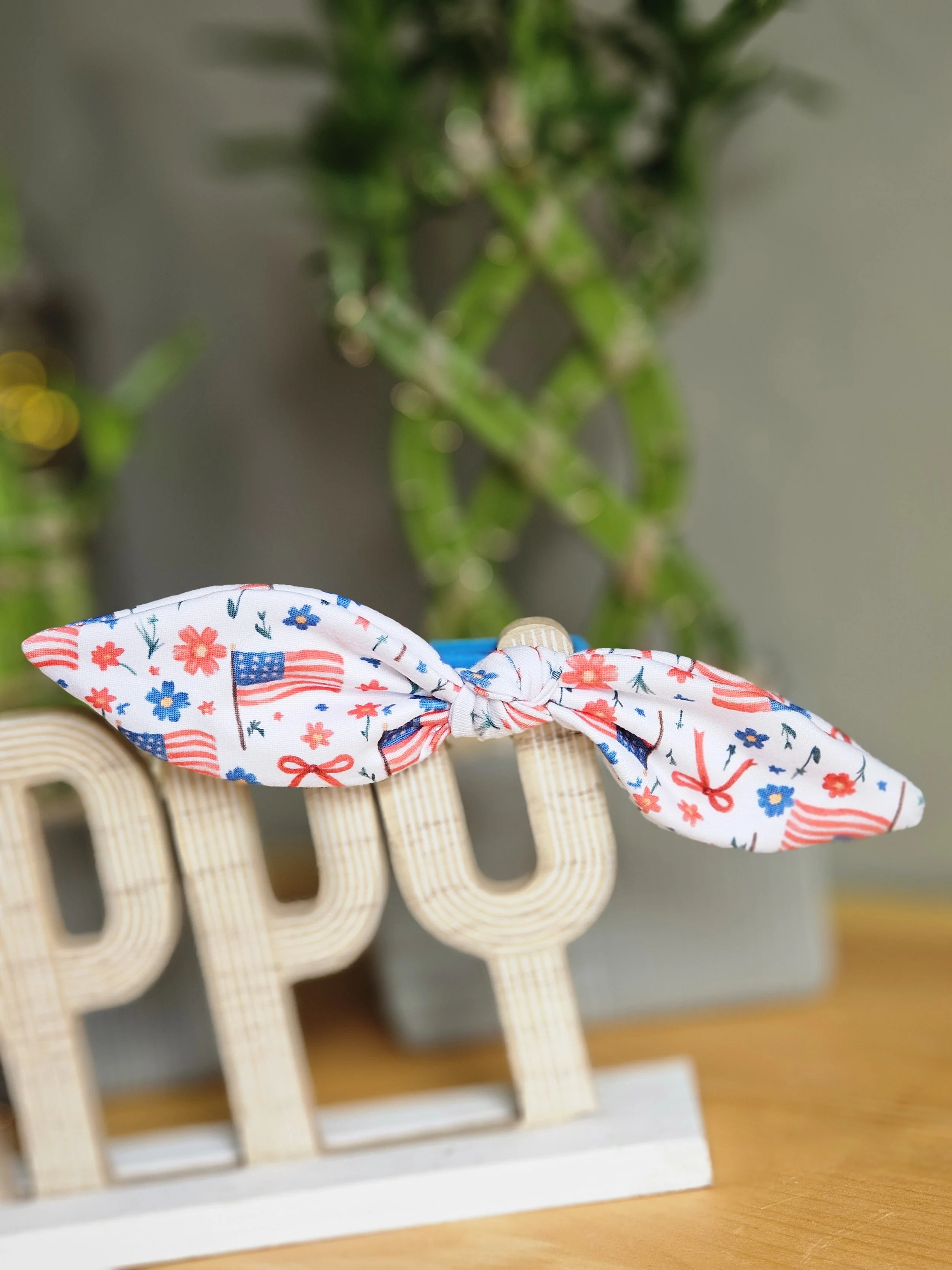 American Flag Hair Tie Bow