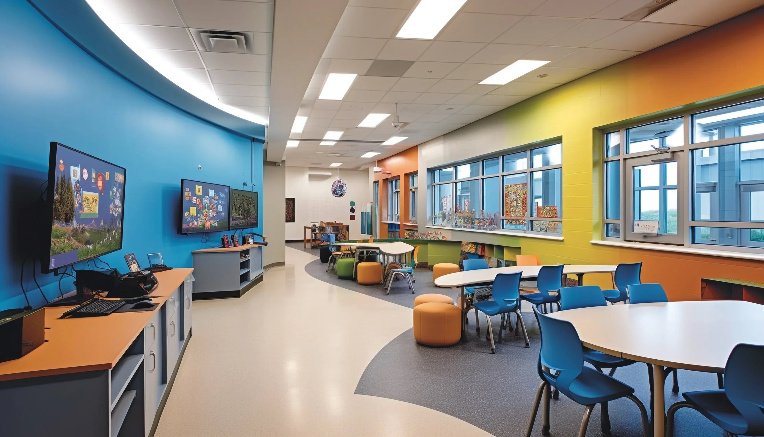 Classroom technology and flexible furniture