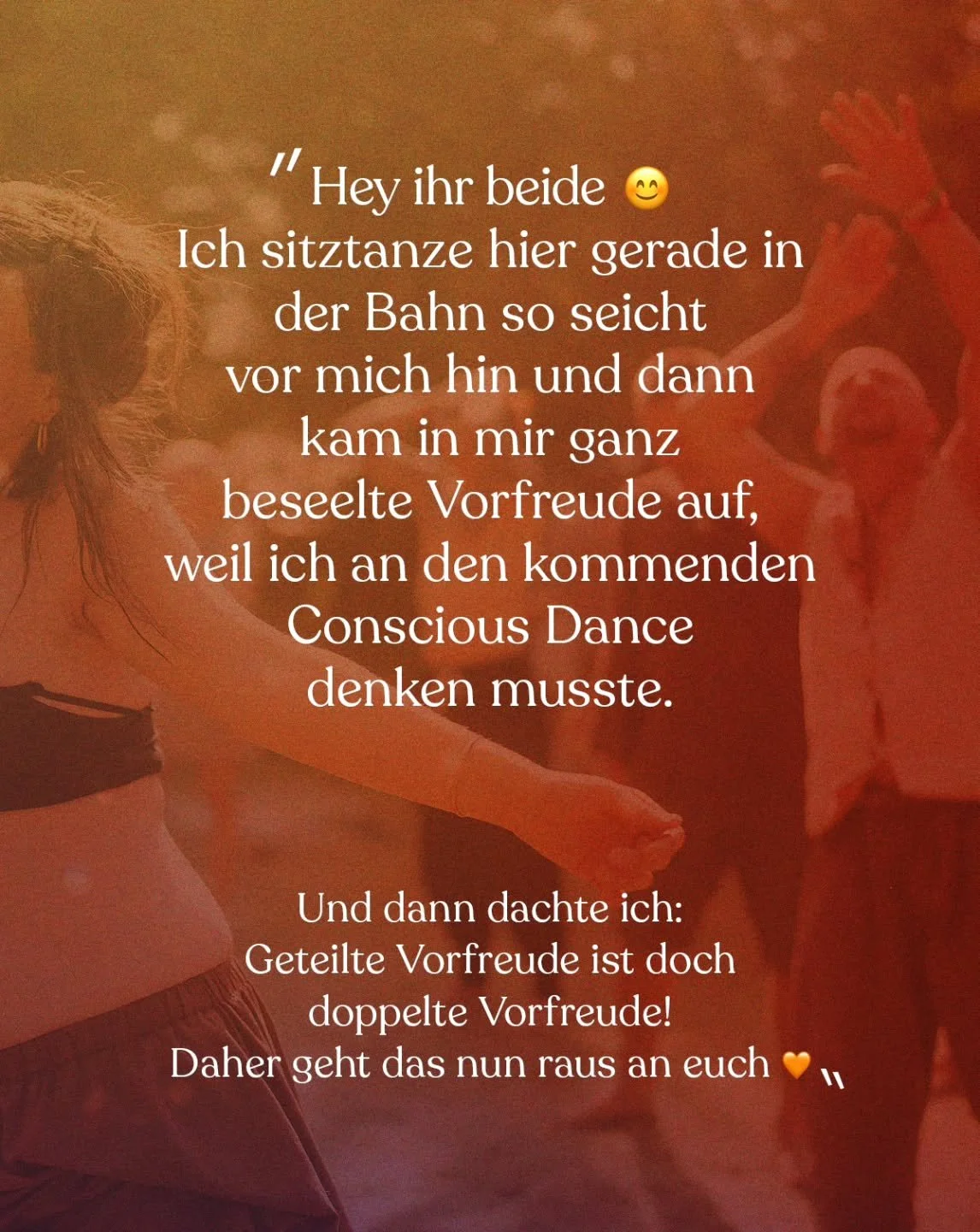 Diese Nachricht ploppte bei uns in den DMs auf 🥹 Wir freuen uns wirklich immer sehr, wenn ihr uns schreibt und teilt, wie es euch vor oder nach den Events geht!

Solche Nachrichten erinnern uns immer wieder daran, warum wir das alles machen: weil wi