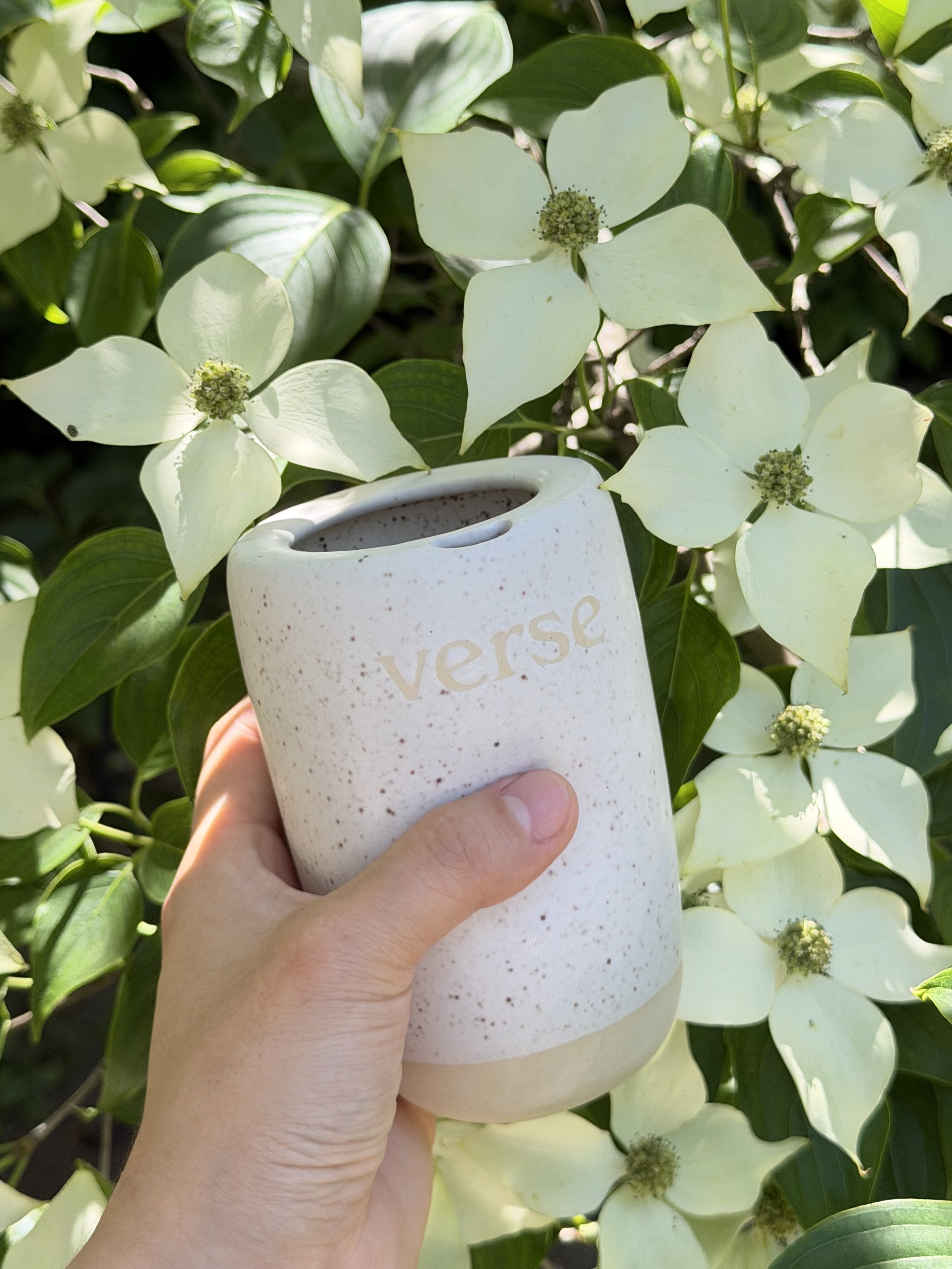verse x sincerely goods tumbler - speckled