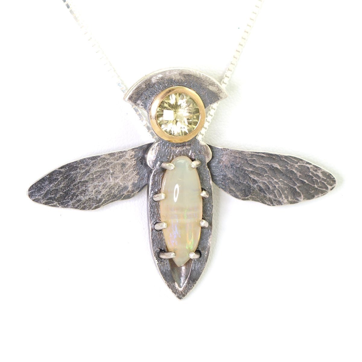 Mama Bee Opal Pendant with heliodor