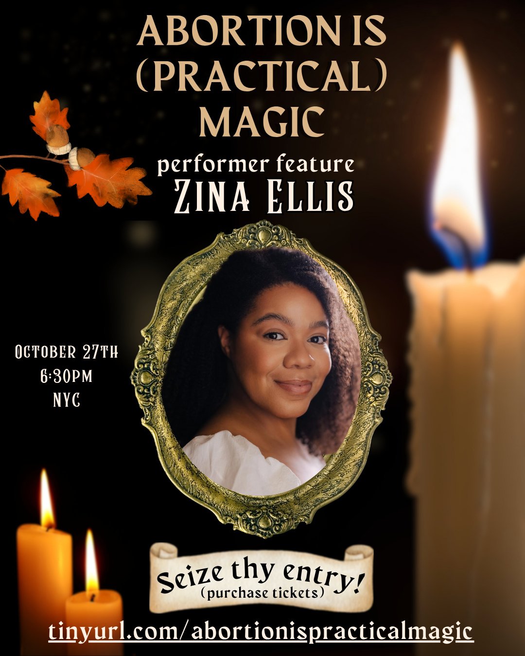 Cast abortion positive spells with @abitoverzellis on Monday, 10.27.2025. 🕯️⁠
⁠
tinyurl.com/abortionispracticalmagic