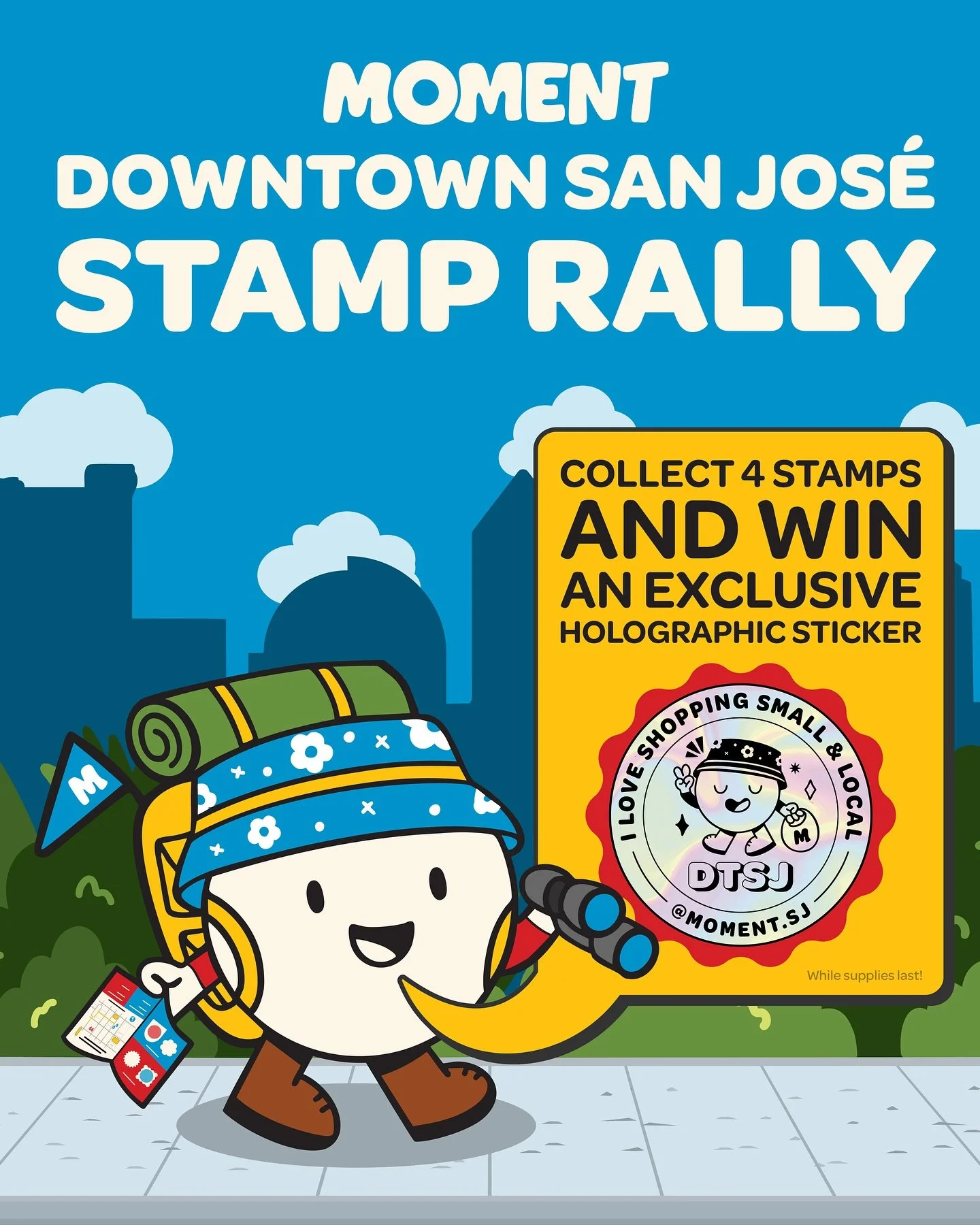 📣&nbsp;Introducing the MOMENT Downtown San Jos&eacute; Stamp Rally! 🎉

Explore, shop, and win an exclusive prize with our brand-new Stamp Rally! Here&rsquo;s how to join the fun:

1. Grab Your Stamp Rally! 🗺️
Pick up your official MOMENT Stamp Ral