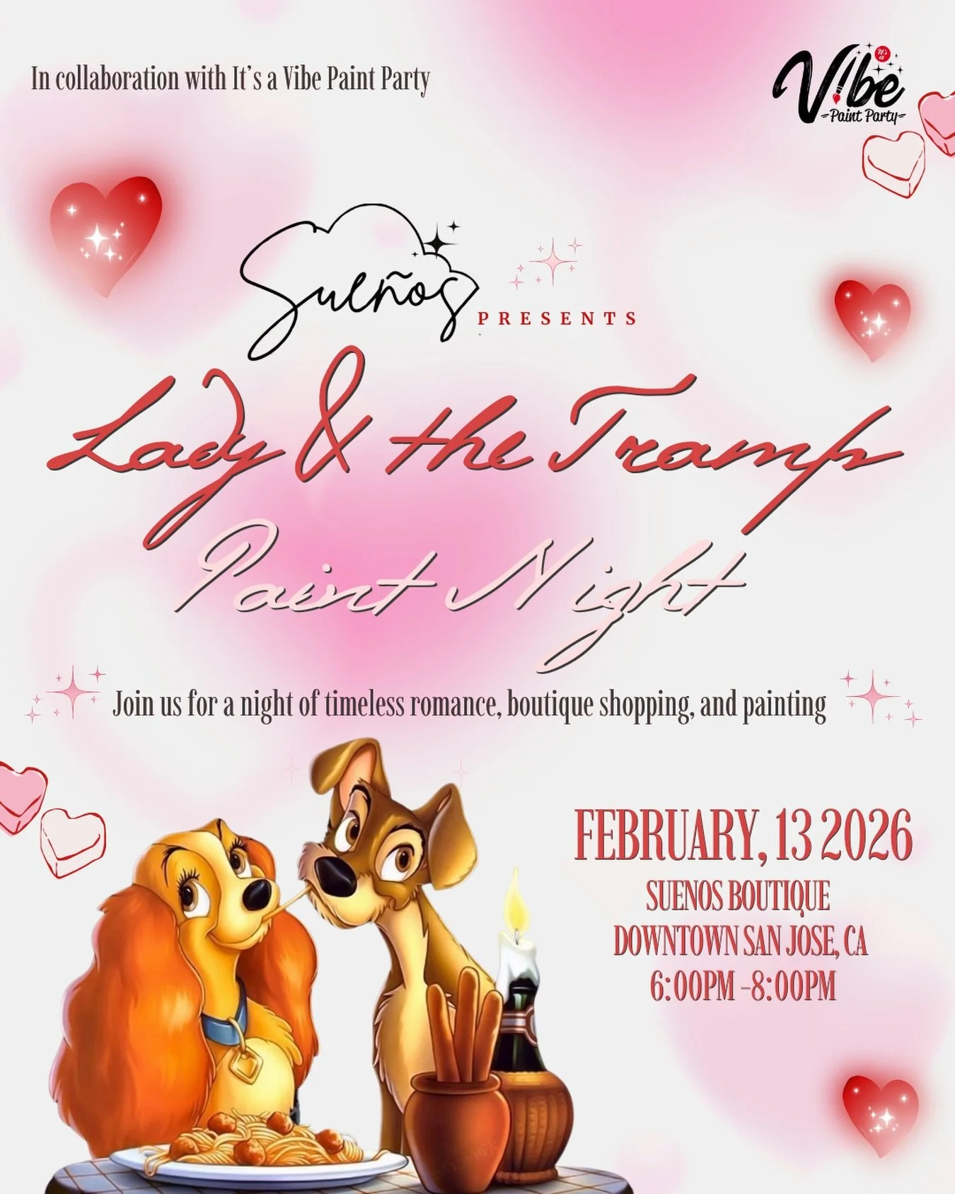 Lady &amp; the Tramp Valentine’s Paint Night