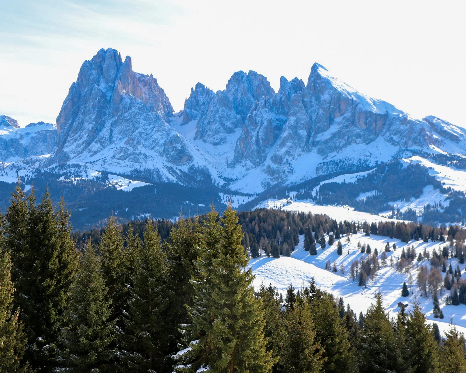 The Italian Dolomites in Winter (Val Gardena) 