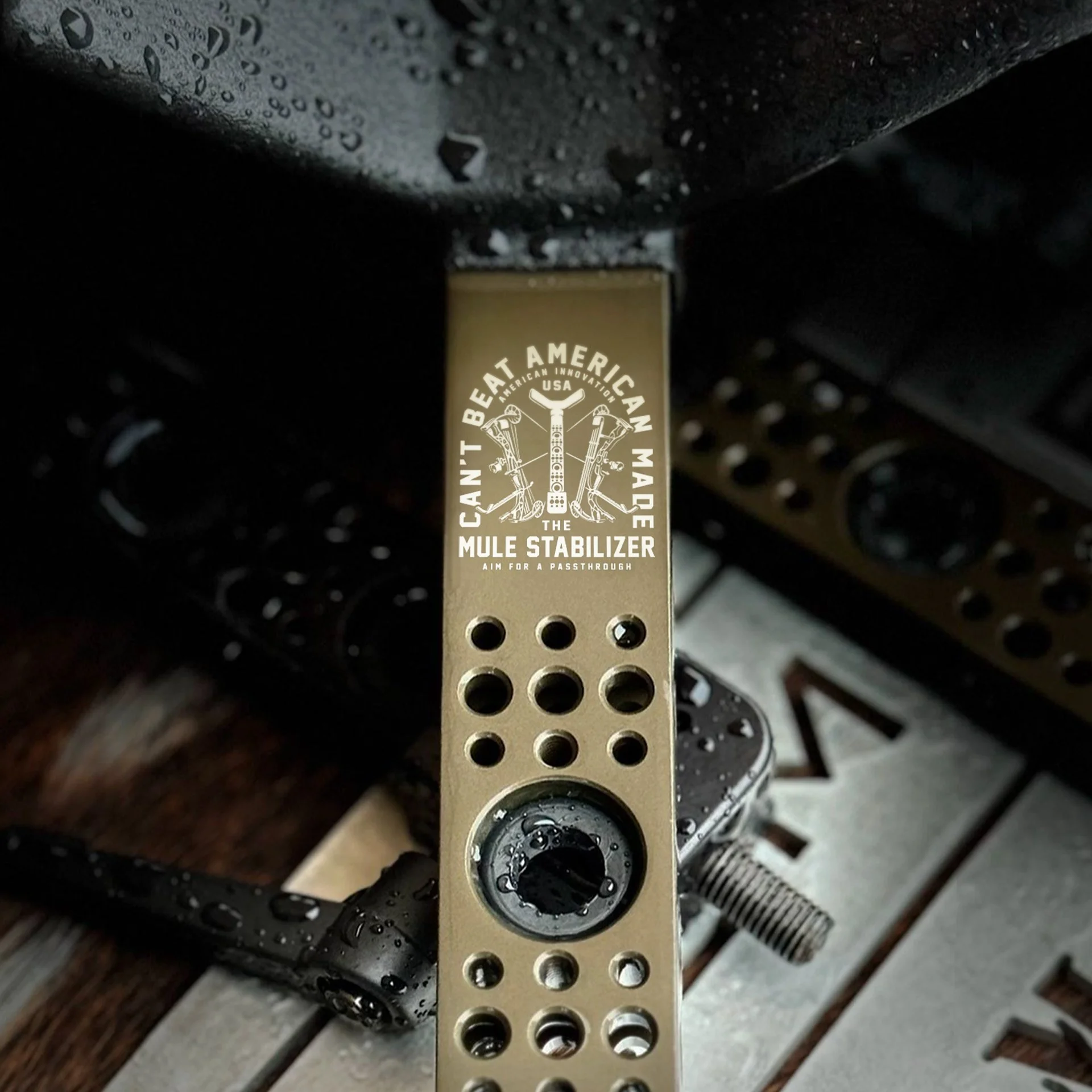 Mule Stabilizer product photo with etched design applied