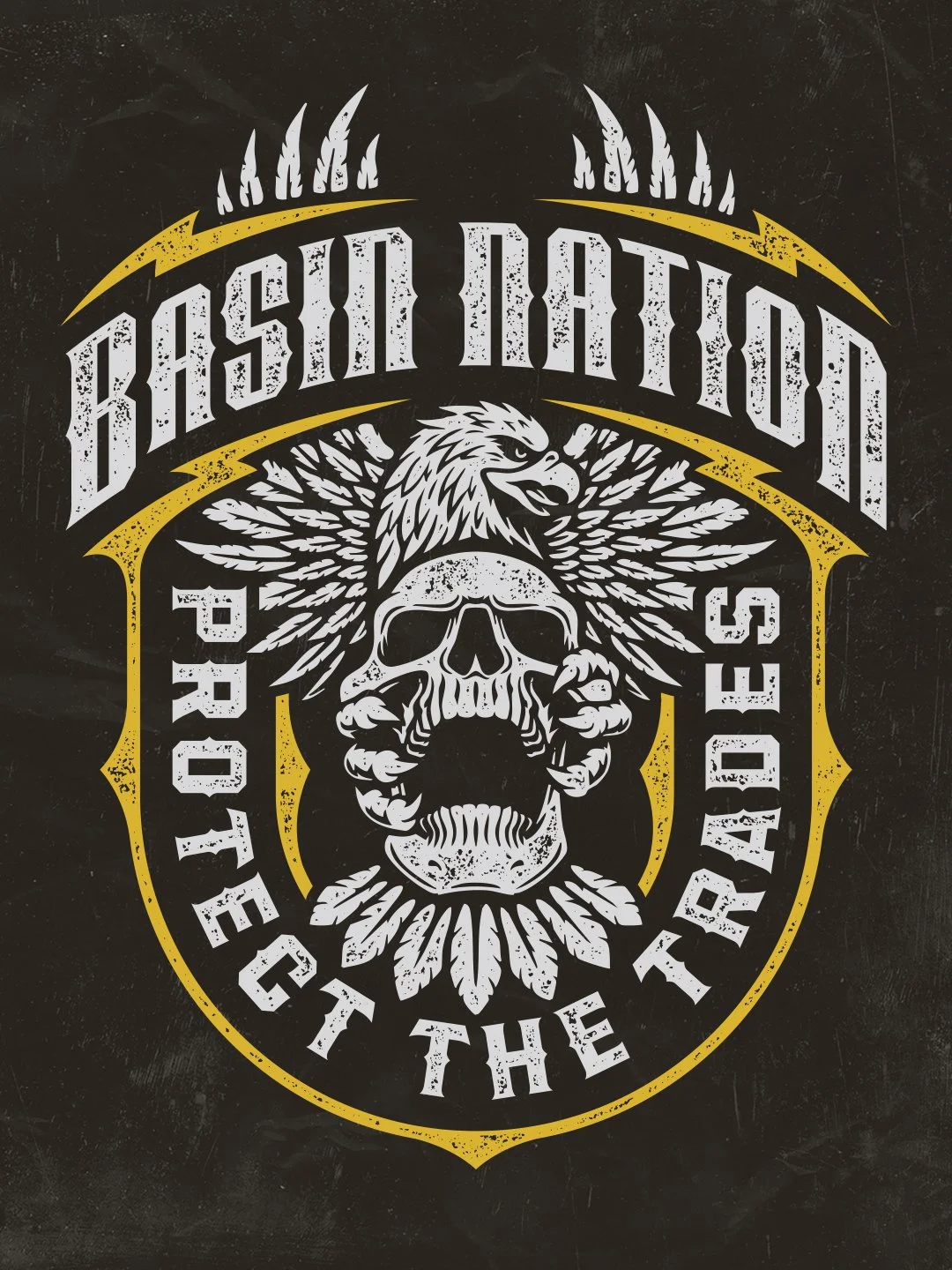 Basin Nation apparel graphic featuring American eagle artwork