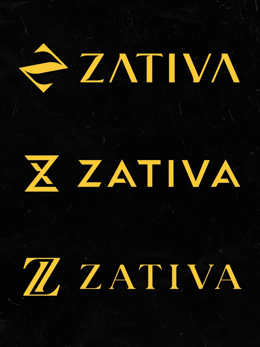 Zativa cannabis branding system featuring custom icon logos and premium wordmark design.