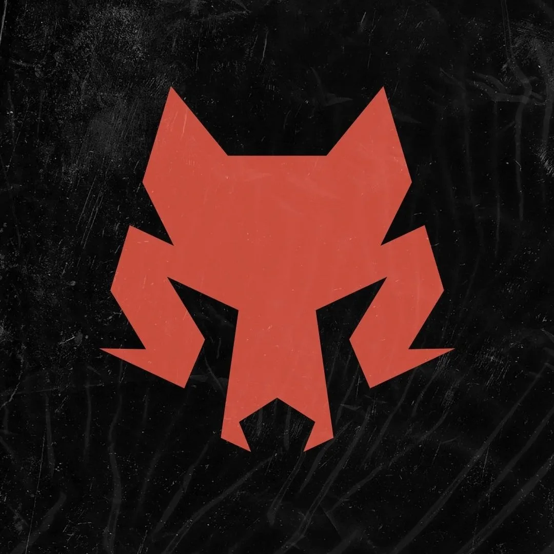 Geometric wolf icon created for the Omenz fitness apparel and athletic streetwear brand.