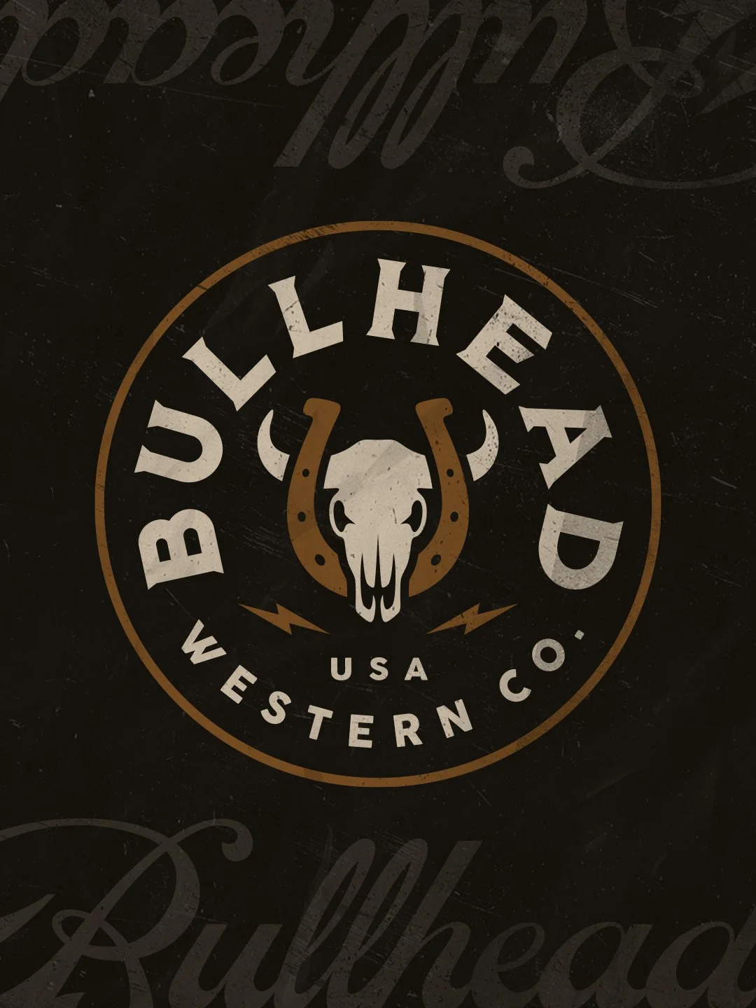 Bullhead Western Co circular badge logo with bull skull