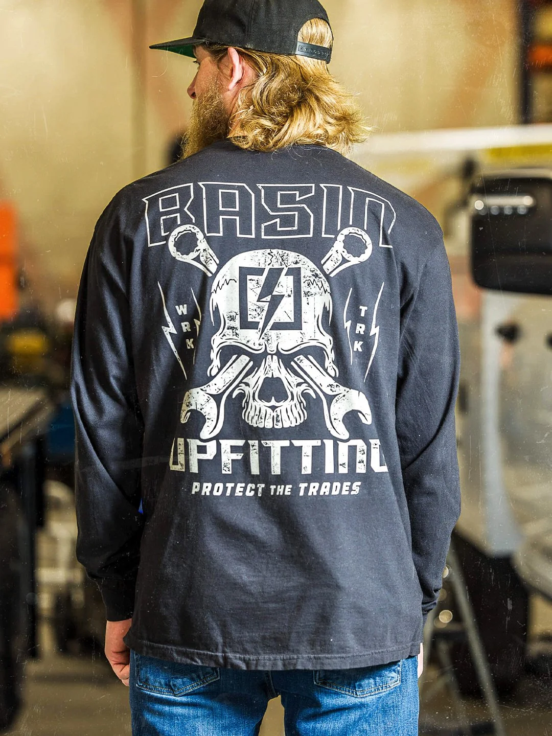 Blue collar apparel illustration for Basin Nation merch