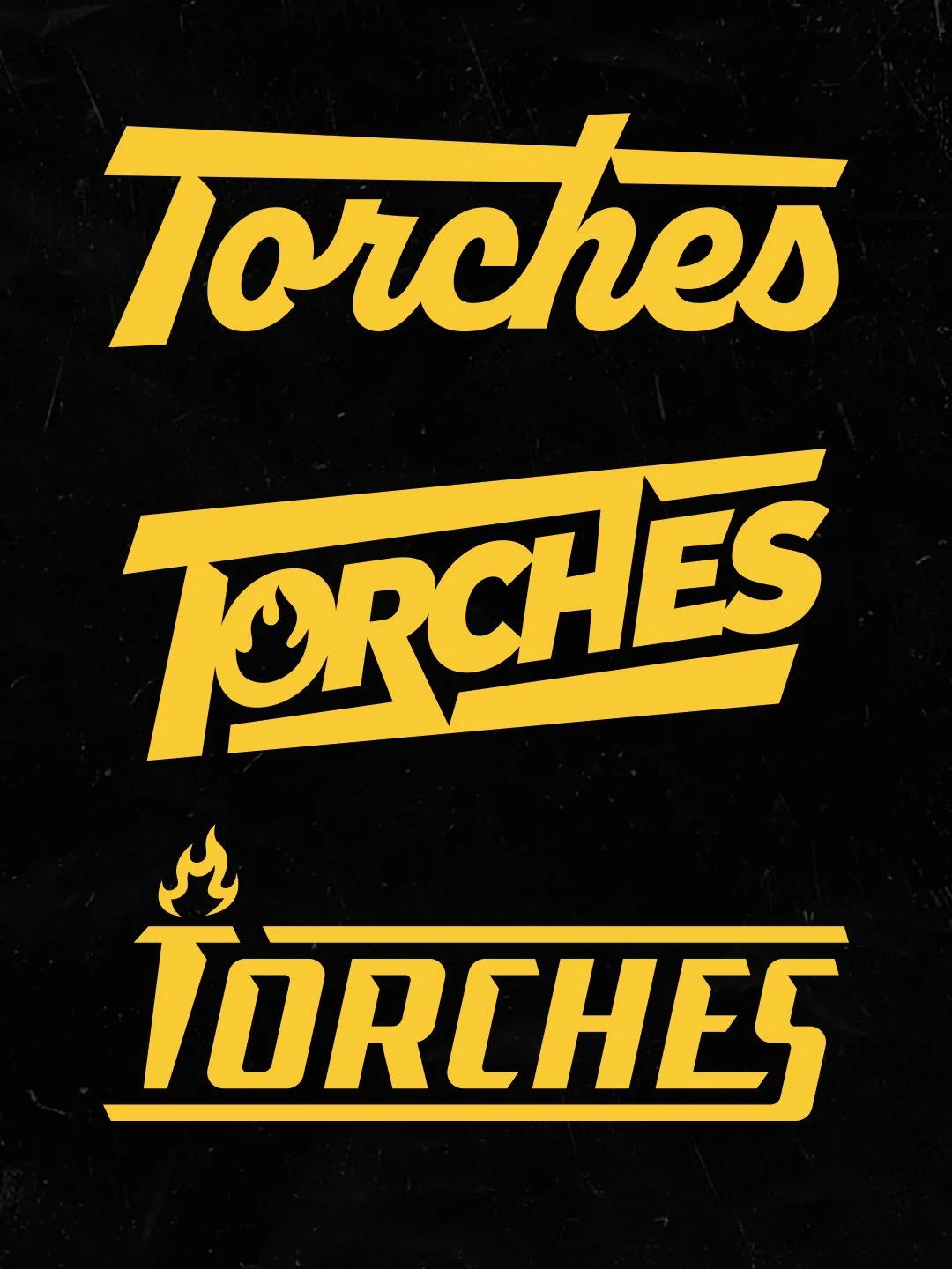 Custom Torches cannabis wordmark logo concepts developed for product branding and packaging.