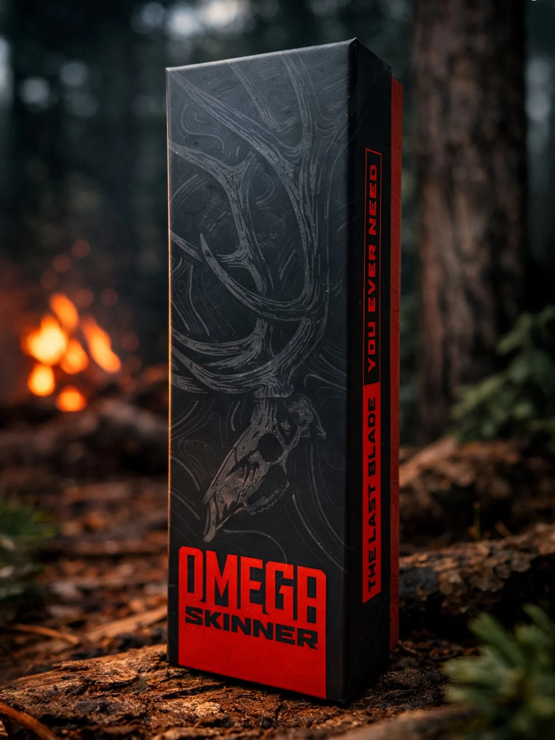 Retail-ready hunting knife packaging for MTN Bonded featuring custom typography, illustration, and premium packaging design.