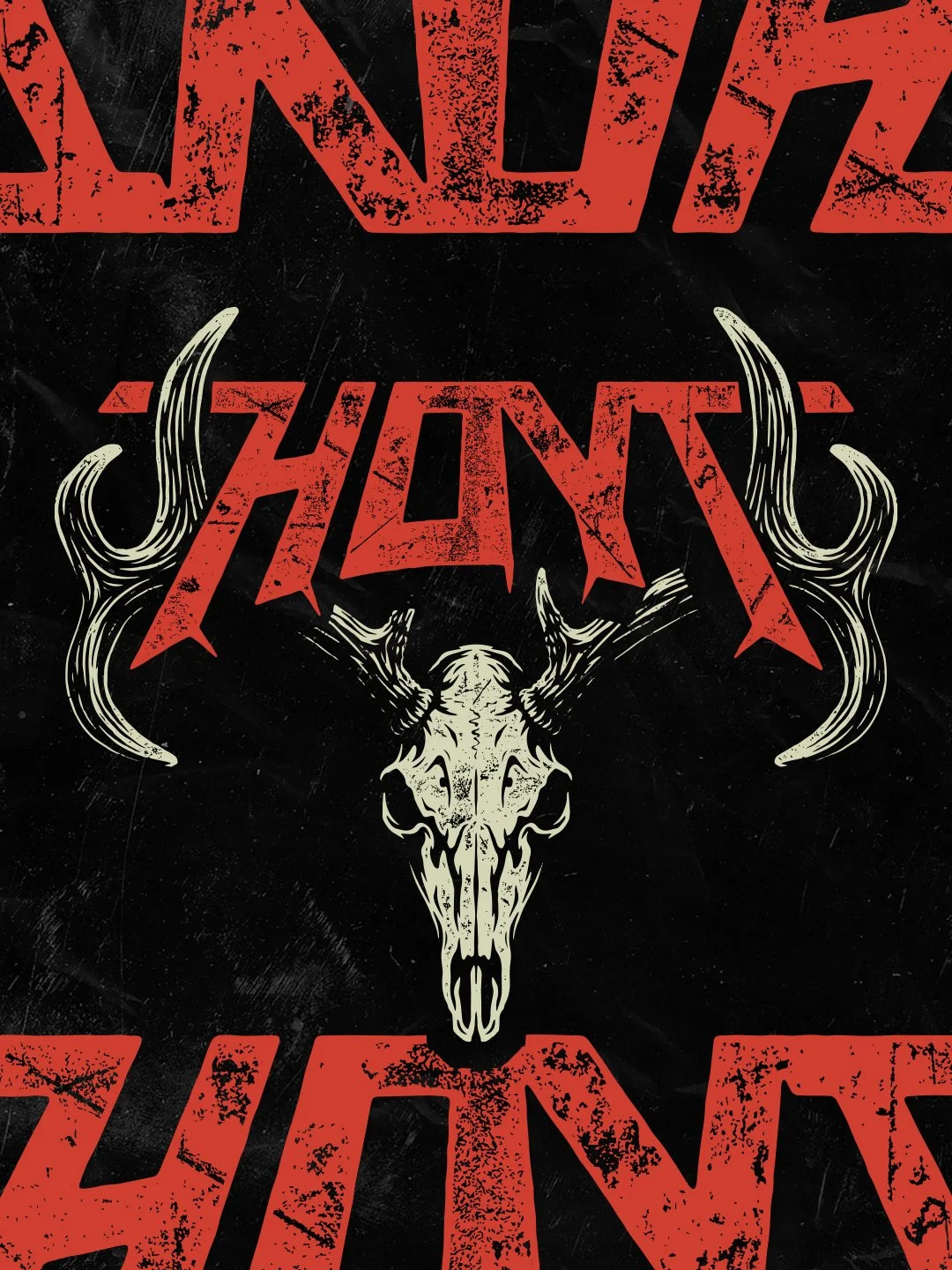 Hoyt Archery Deer Slayer design featuring custom metal-inspired lettering and whitetail skull illustration