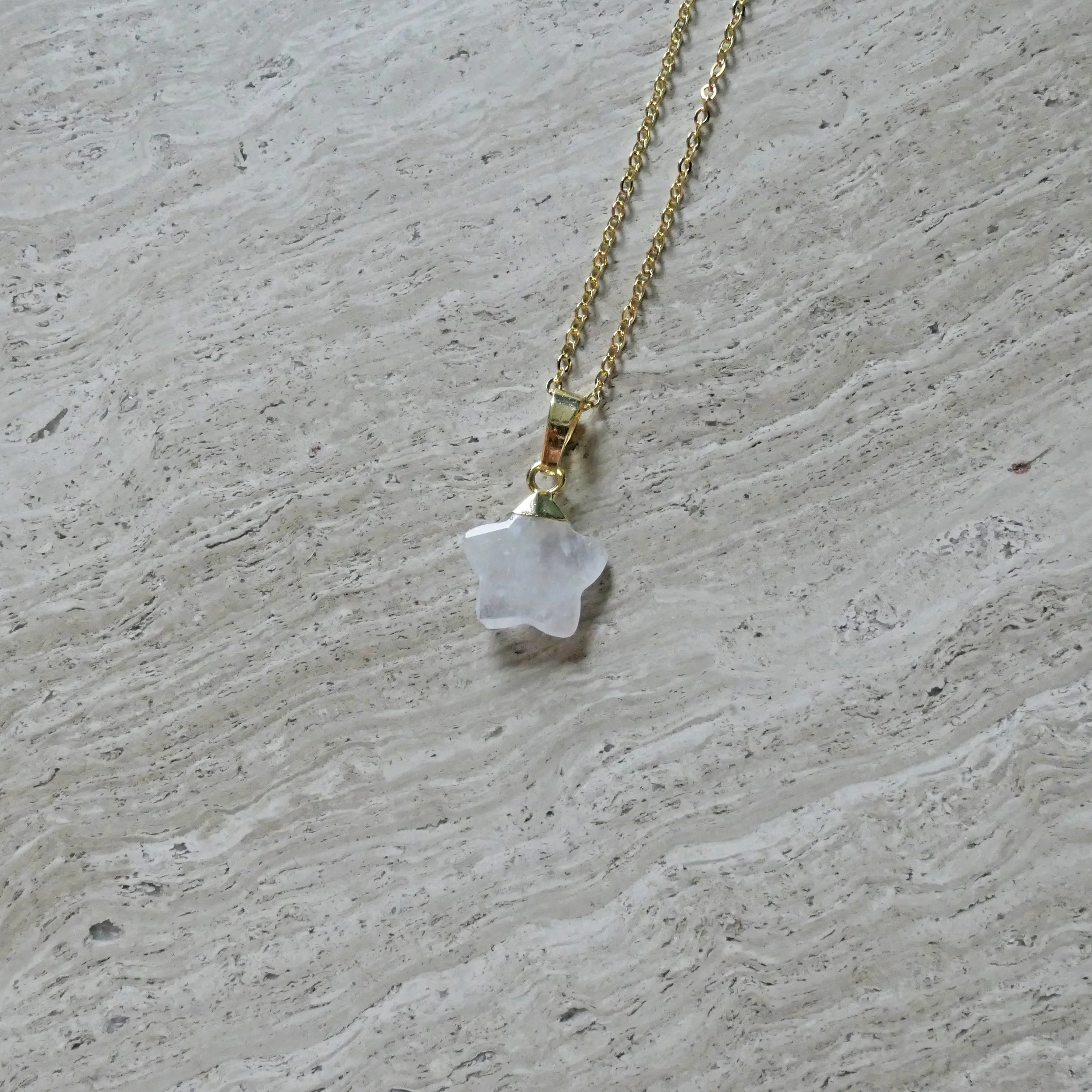 Golden Cowrie - Quartz Star Necklace 1.jpg