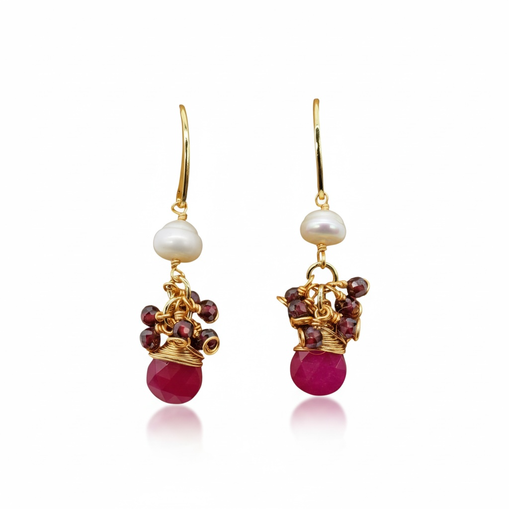 199. Red Jade Bella Earrings