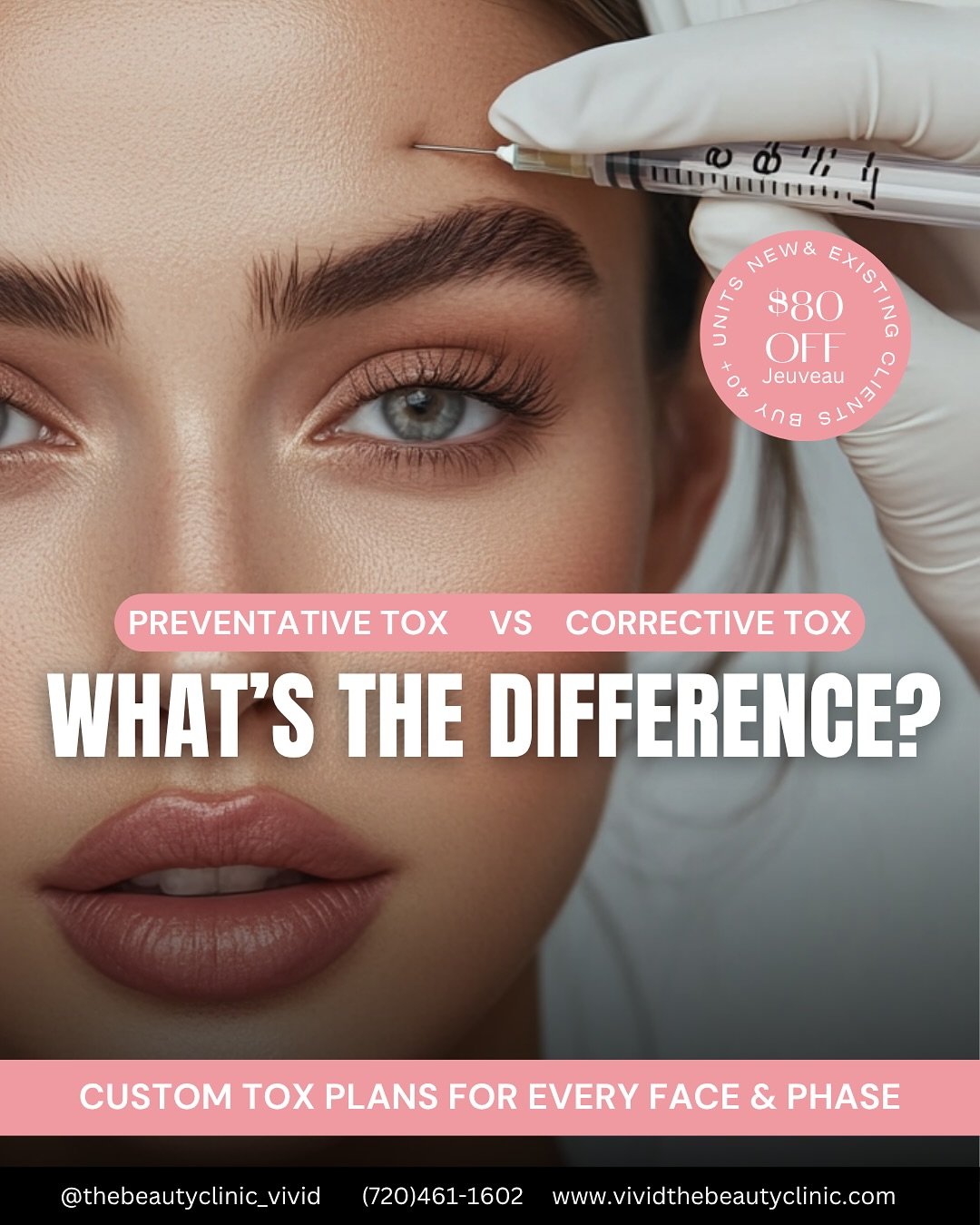 ✨ Preventative vs. Corrective Tox 💉
Start early to soften future lines or treat the ones you already see. Whether you’re preventing or correcting, Tox is your glow-up essential.
Glow starts here. Call or book online to treat yourself to the b