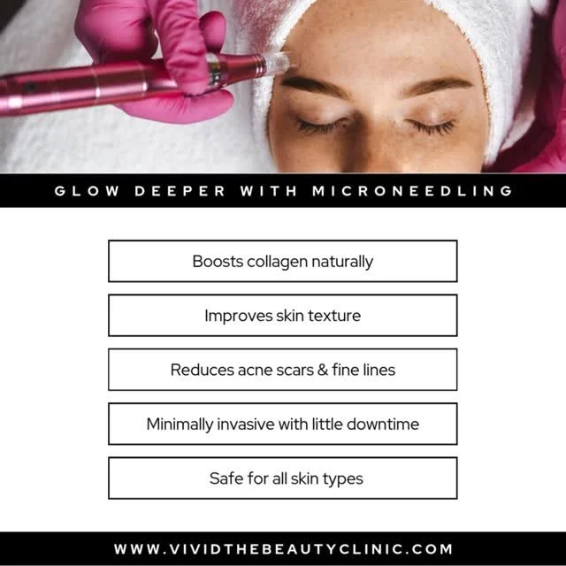 � Reveal your best skin yet with Microneedling �
Boost collagen naturally, smooth your skin’s texture, and fade fine lines & acne scars — all with minimal downtime and results you’ll love. Safe for all skin types, so everyone ca