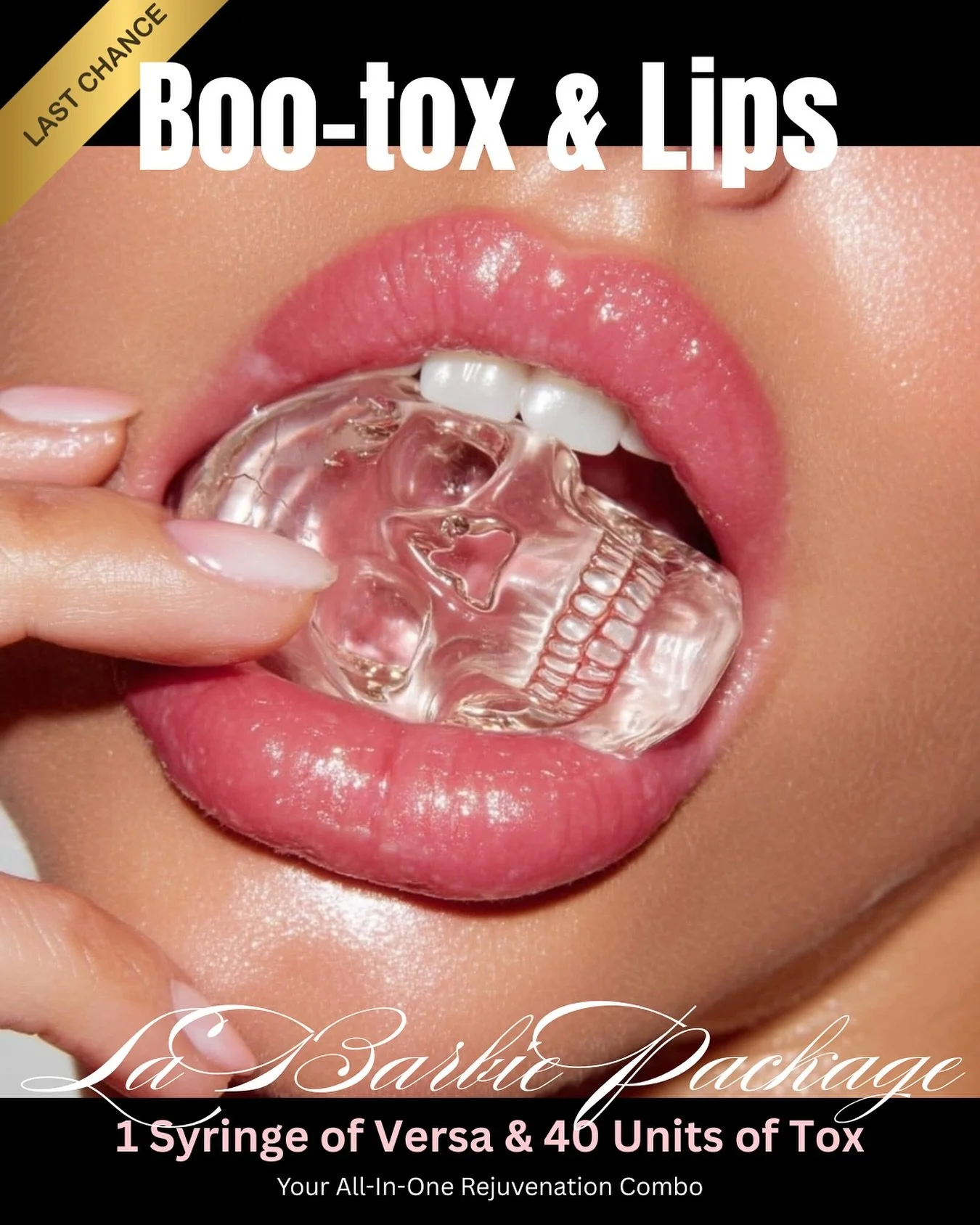 Barbie… but make it Boo-tiful 👻💗
Your last chance to book the La Barbie Package 
 1 Syringe + 40 Units of Tox only $869  before October vanishes.
Don’t let this deal haunt you later 👀
Glow starts here. Call or book online to treat yo