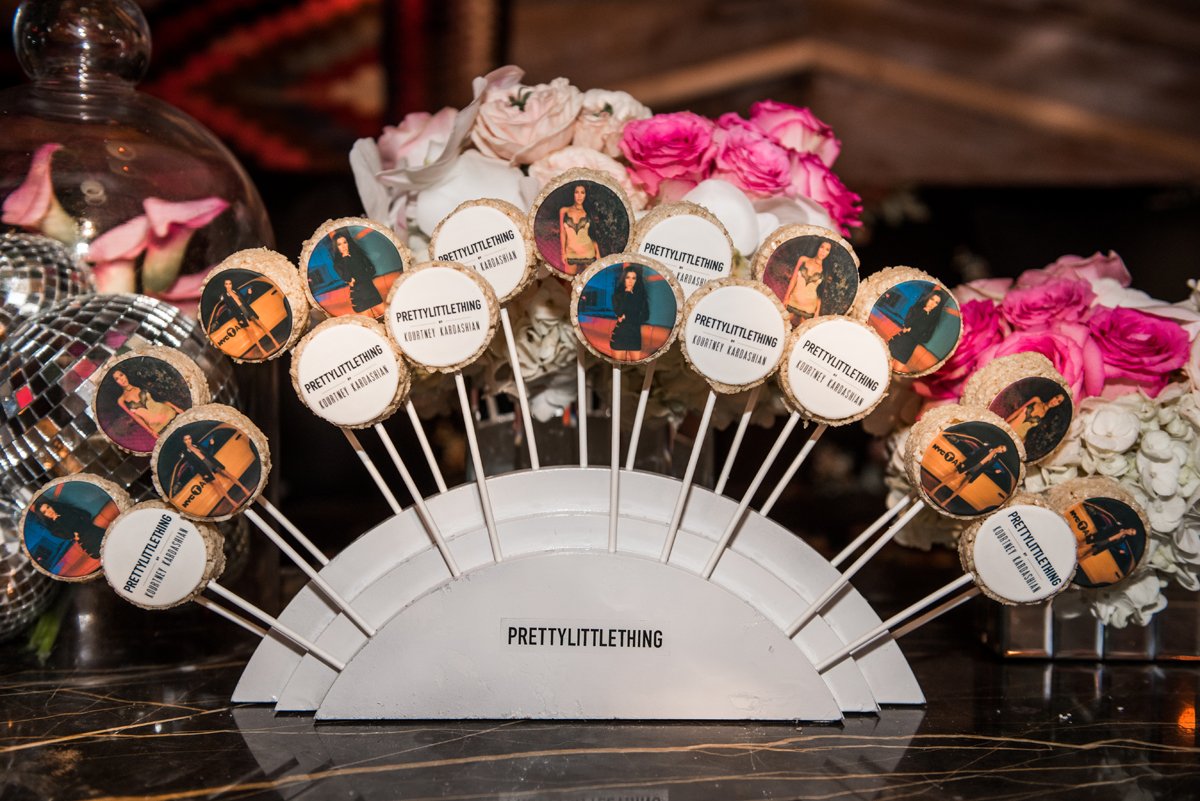 PrettyLittleThing PLT X Kourtney Kardashian Collection Celebrity Launch Party custom rice krispy pops.jpg