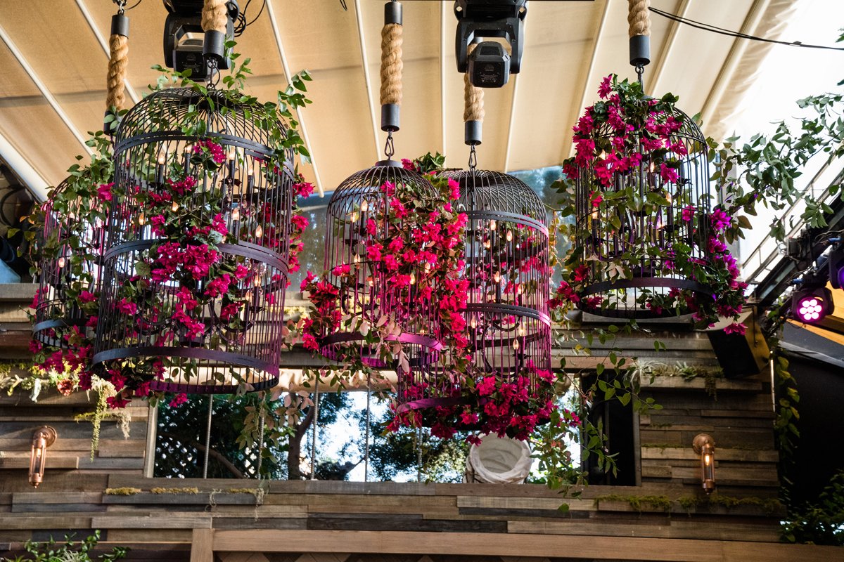 PrettyLittleThing PLT X Olivia Culpo Collection  Celebrity Launch Party giant birdcages filled with flowers.jpg