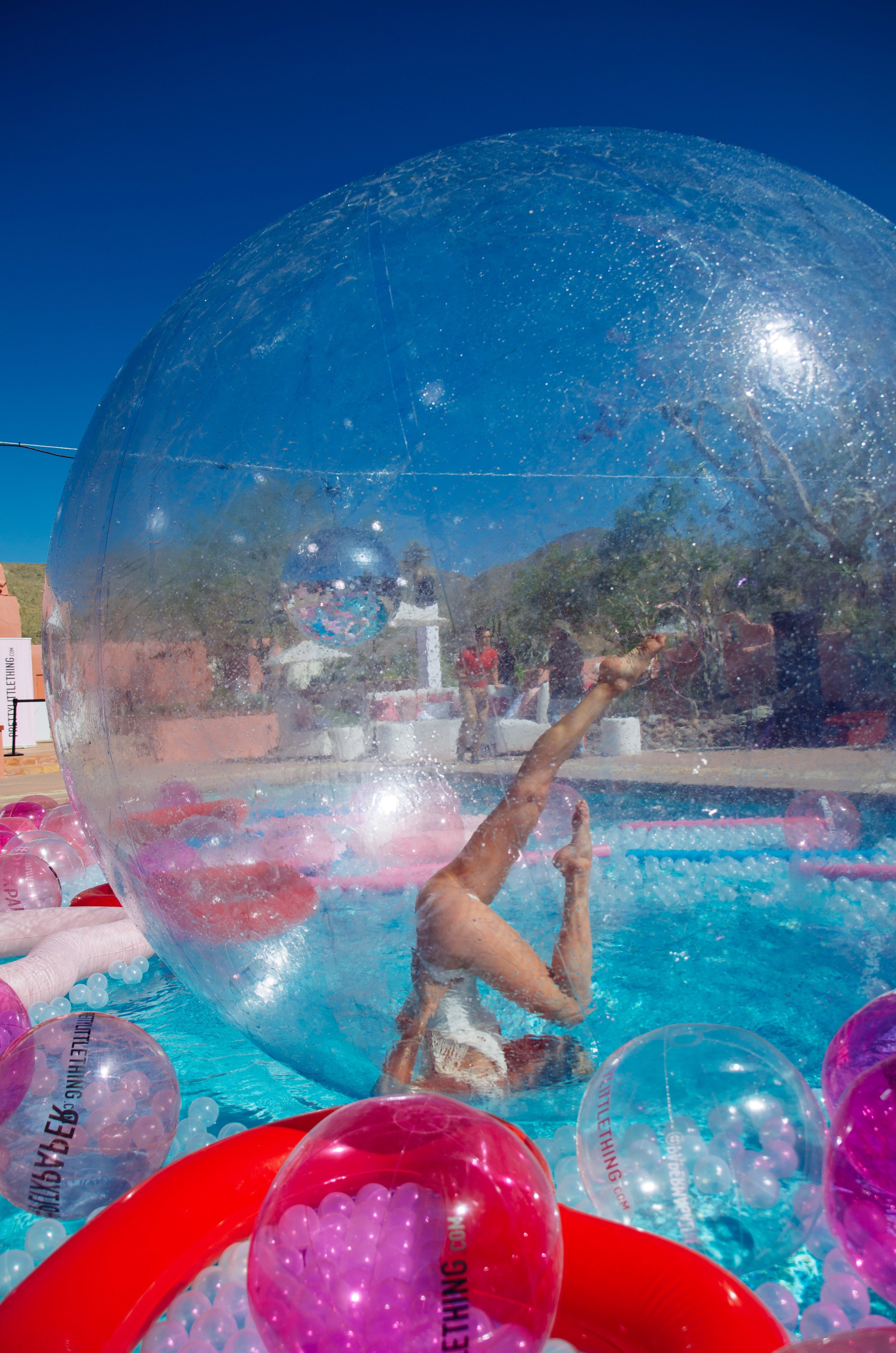 Ultimate Hollywood Coachella Poolside Party entertainer in the bubble.jpg