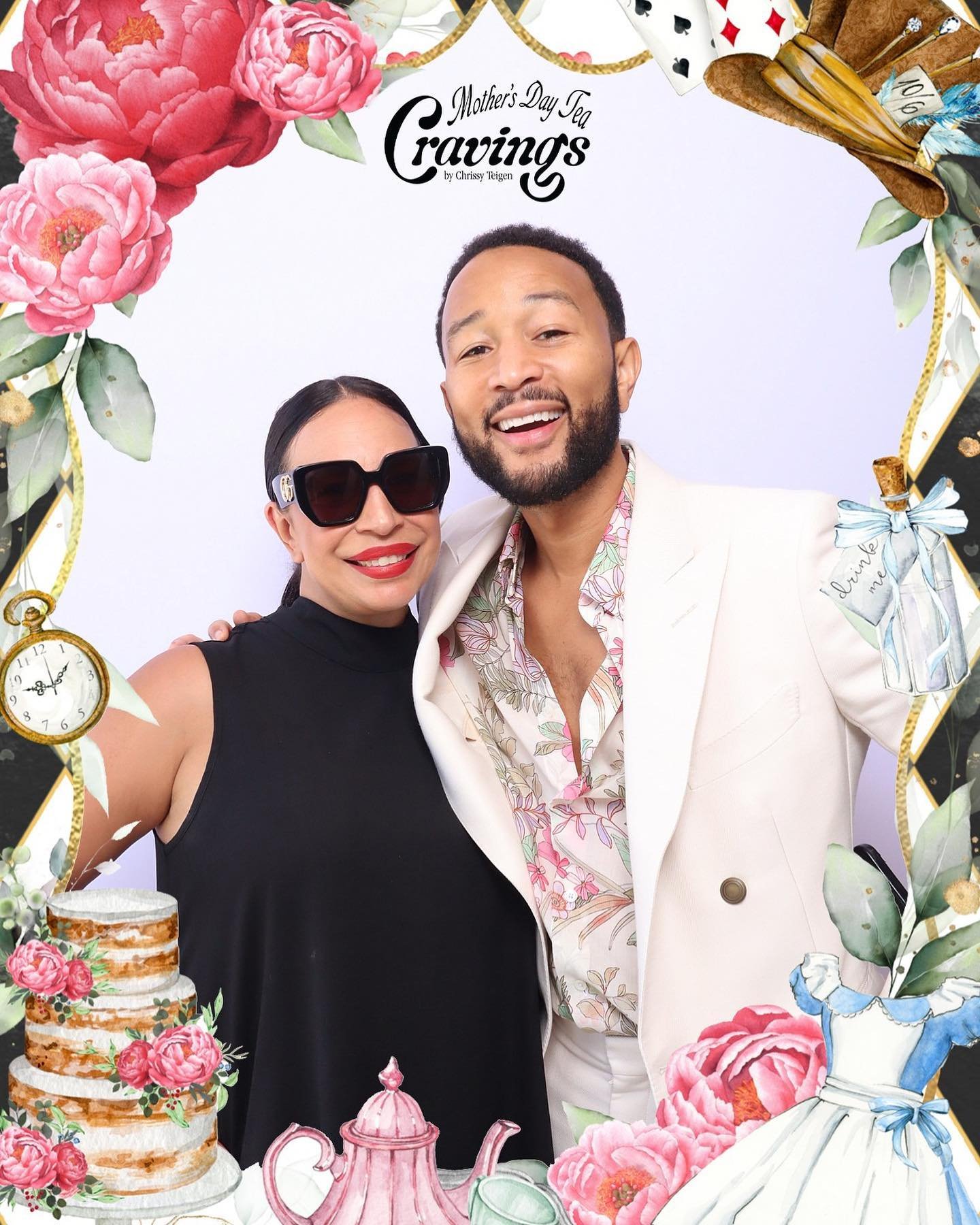 Thank you @johnlegend for jumping in the photobooth with me at the @cravingsbychrissyteigen Mother&rsquo;s Day tea party. We&rsquo;ve done so many cool things at your house but watching you perform Wonder Woman with Luna by your side was a core memor