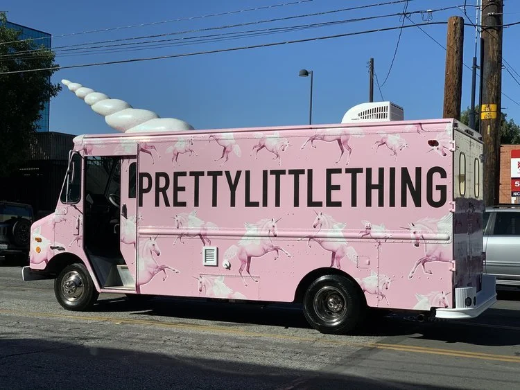 Prettylittlething food truck built by Wife Of The Party, The Wife Of The Party, Loriann Serna