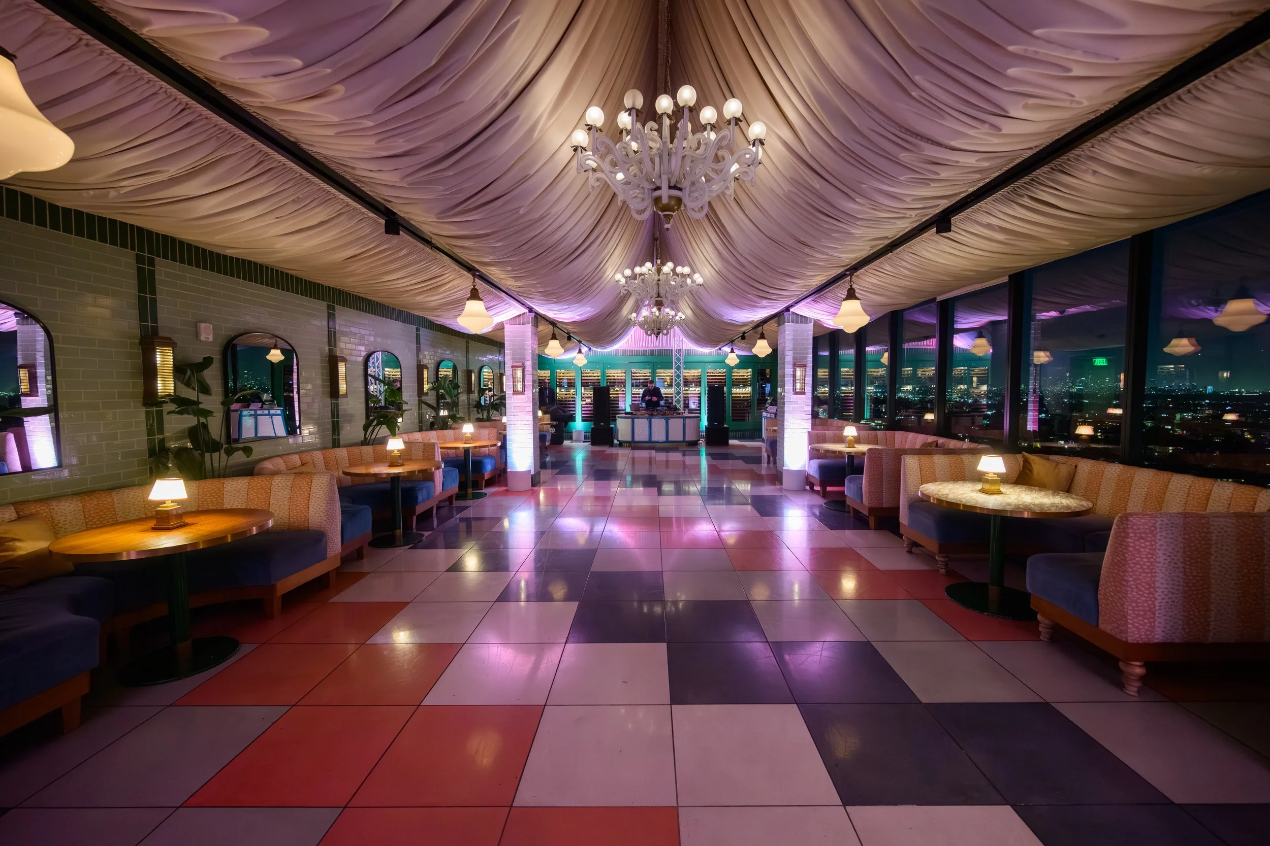 Exclusive rooftop gathering for Google Search x Unanimous featuring branded experiences and celebrity guests during NBA All-Star Weekend in Los Angeles.