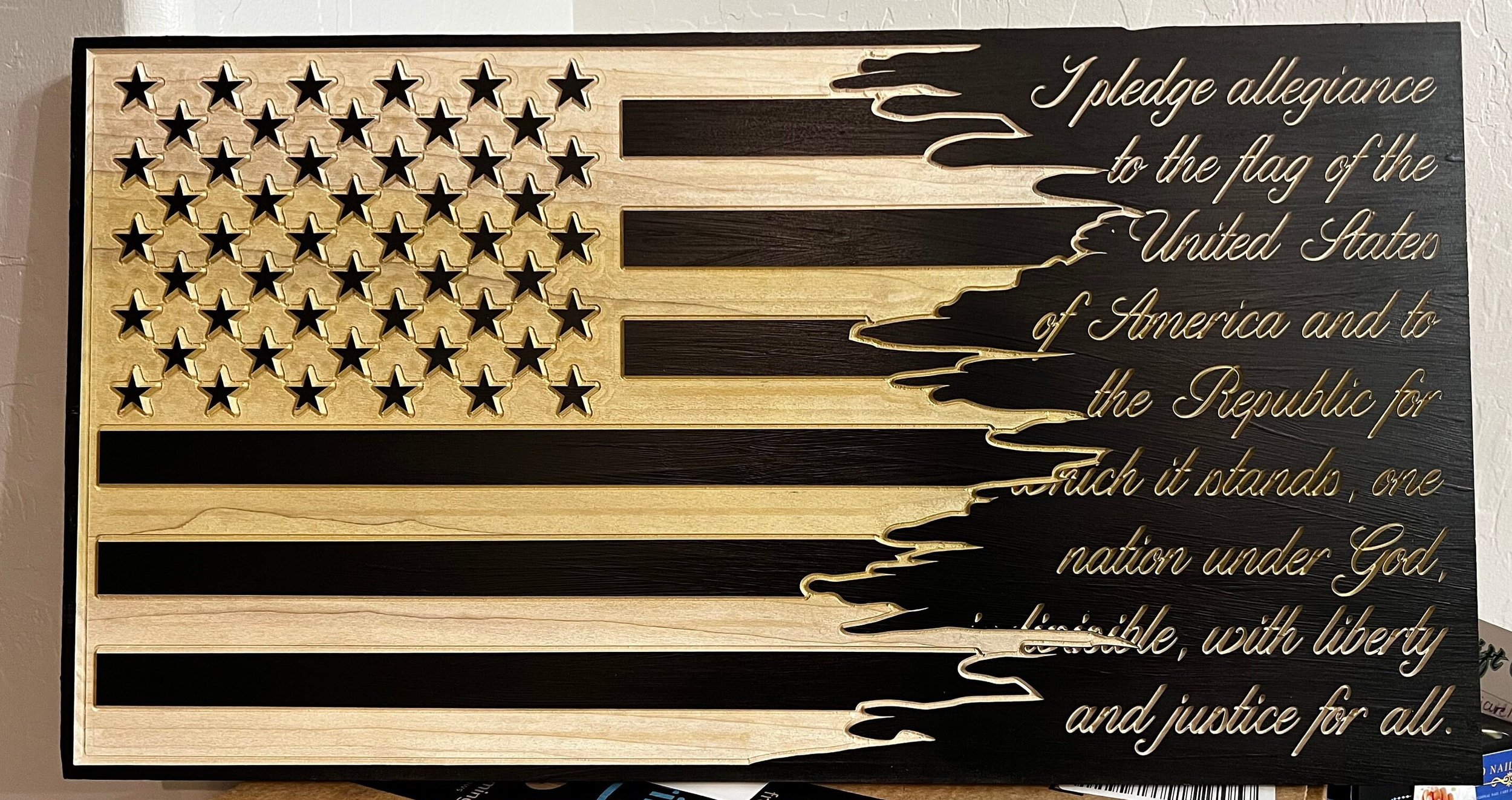 Red Oak Inverted Tattered Flag.JPG