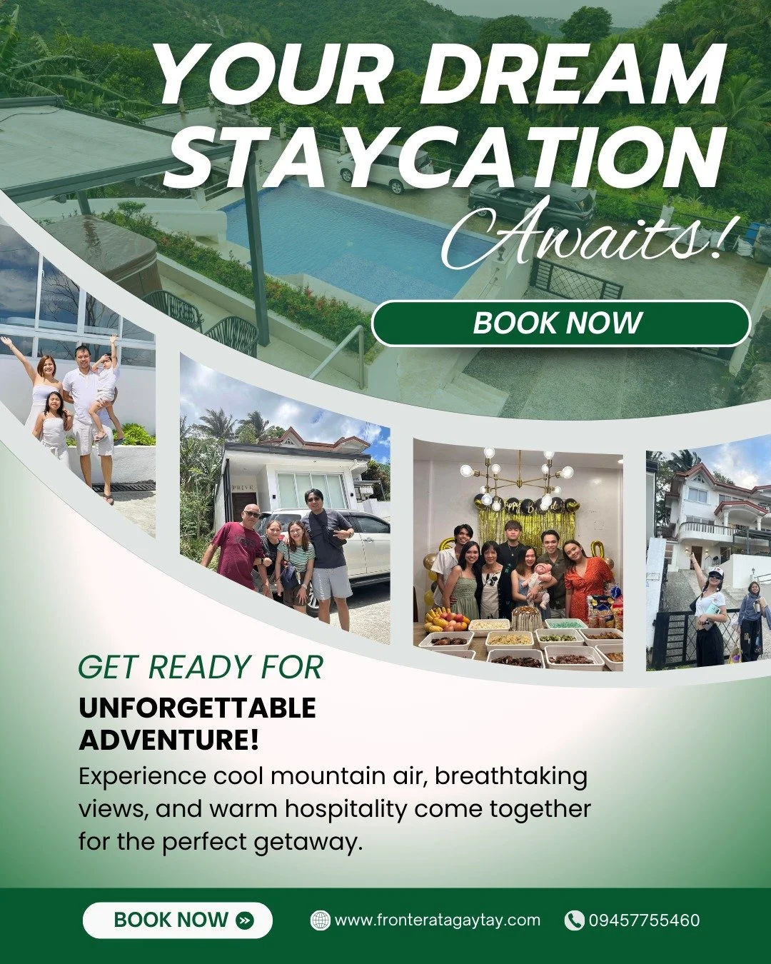 Turn your next staycation into something truly unforgettable at Frontera Tagaytay 🌿✨ 

Where comfort meets nature, and every corner invites you to relax, recharge, and enjoy the cool breeze of Tagaytay.

🌐 www.fronteratagaytay.com
📞 0945 775 5460
