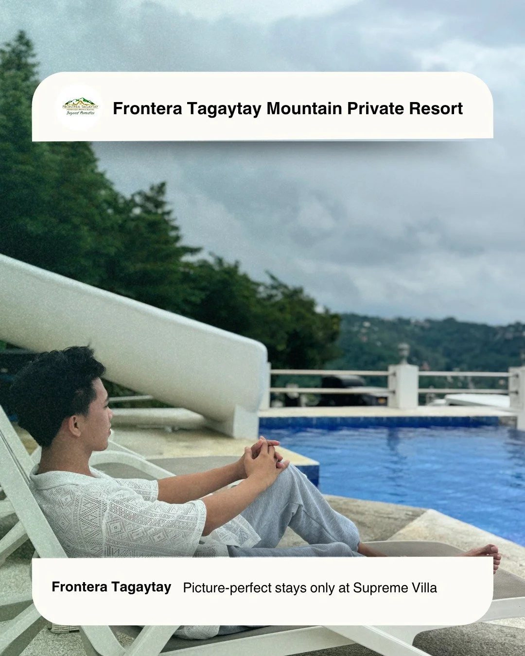 From poolside snaps to golden hour views  every spot here is Insta-Worthy
Your next picture-perfect getaway is just a booking away! 🌺💫

🌐 www.fronteratagaytay.com
📞 0945 775 5460
📍 No. 1 Frontera Drive, Calamba Rd. Brgy. San Jose, Tagaytay City
