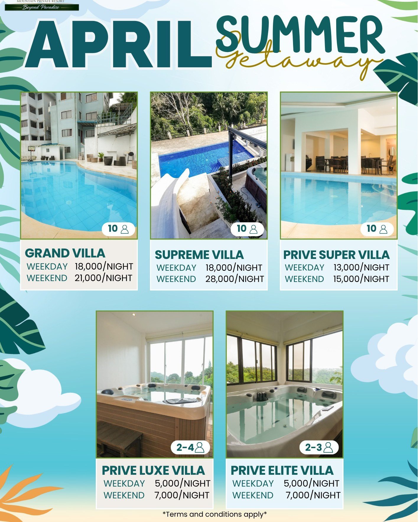 ☀️ Summer vibes are calling! 🌿
Escape the city and unwind at Frontera Tagaytay this April. Enjoy cool breezes, stunning views, and a relaxing staycation you deserve!

Book your getaway now and make this summer unforgettable! ✨
📧 fronteratagaytay@gm