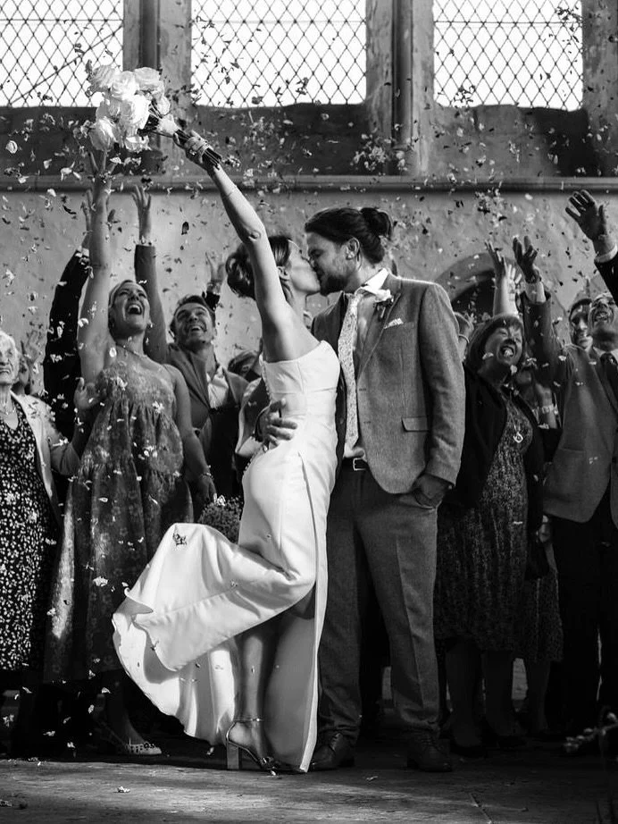 Happy anniversary to B &amp; R 💞

A whole year since this beautiful day when B walked down a flower filled aisle @chichesterguildhall to marry her soul mate 🤍

Sending you both so much love 🤍🤍🤍

Black &amp; white photography @harrison 
Colour ph