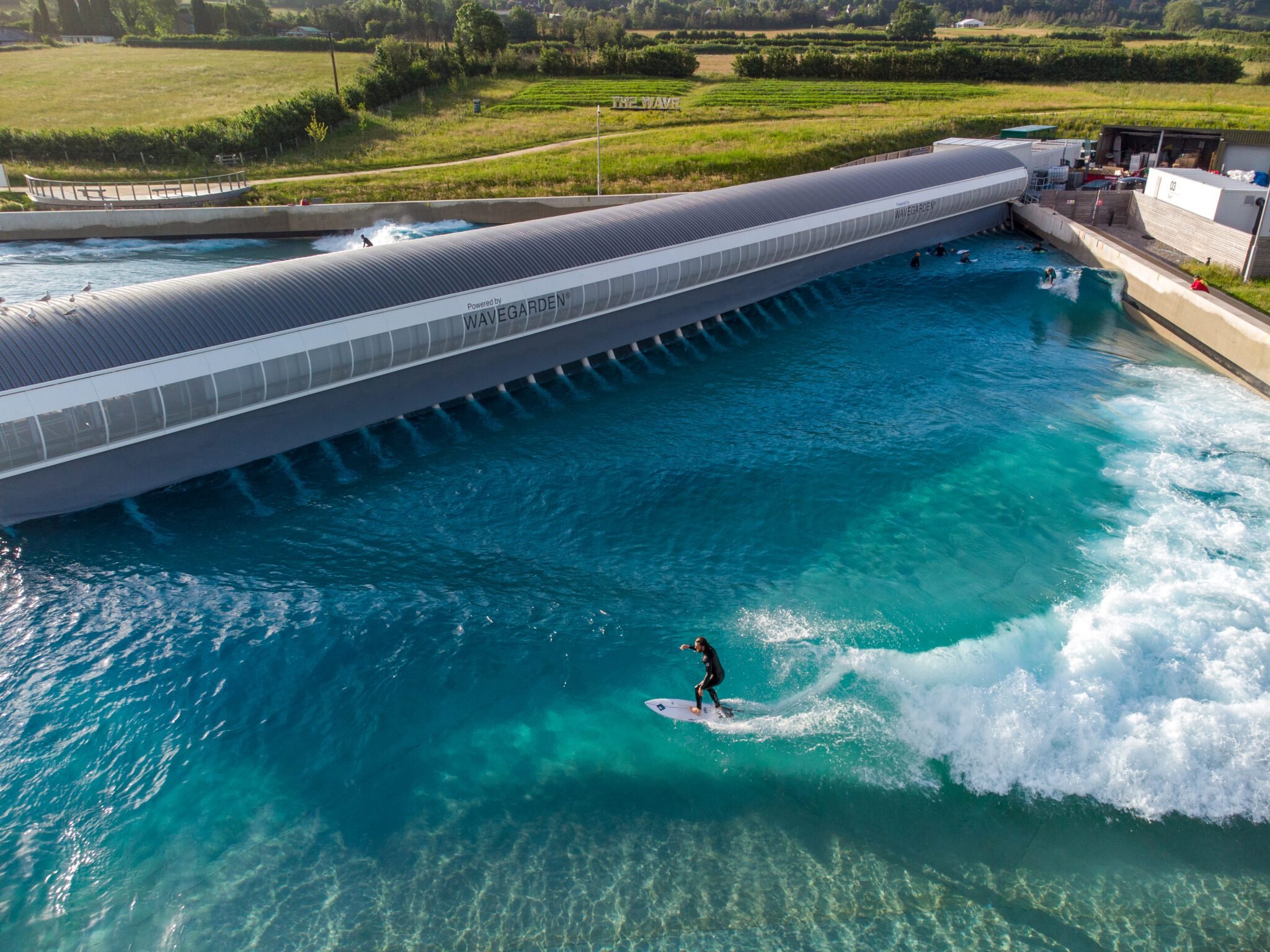 Land-based surf facility using wave-generation technology to create surfable waves.