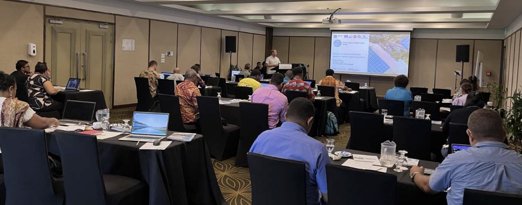 Pacific island practitioners participating in coastal protection training delivered in Suva, Fiji.