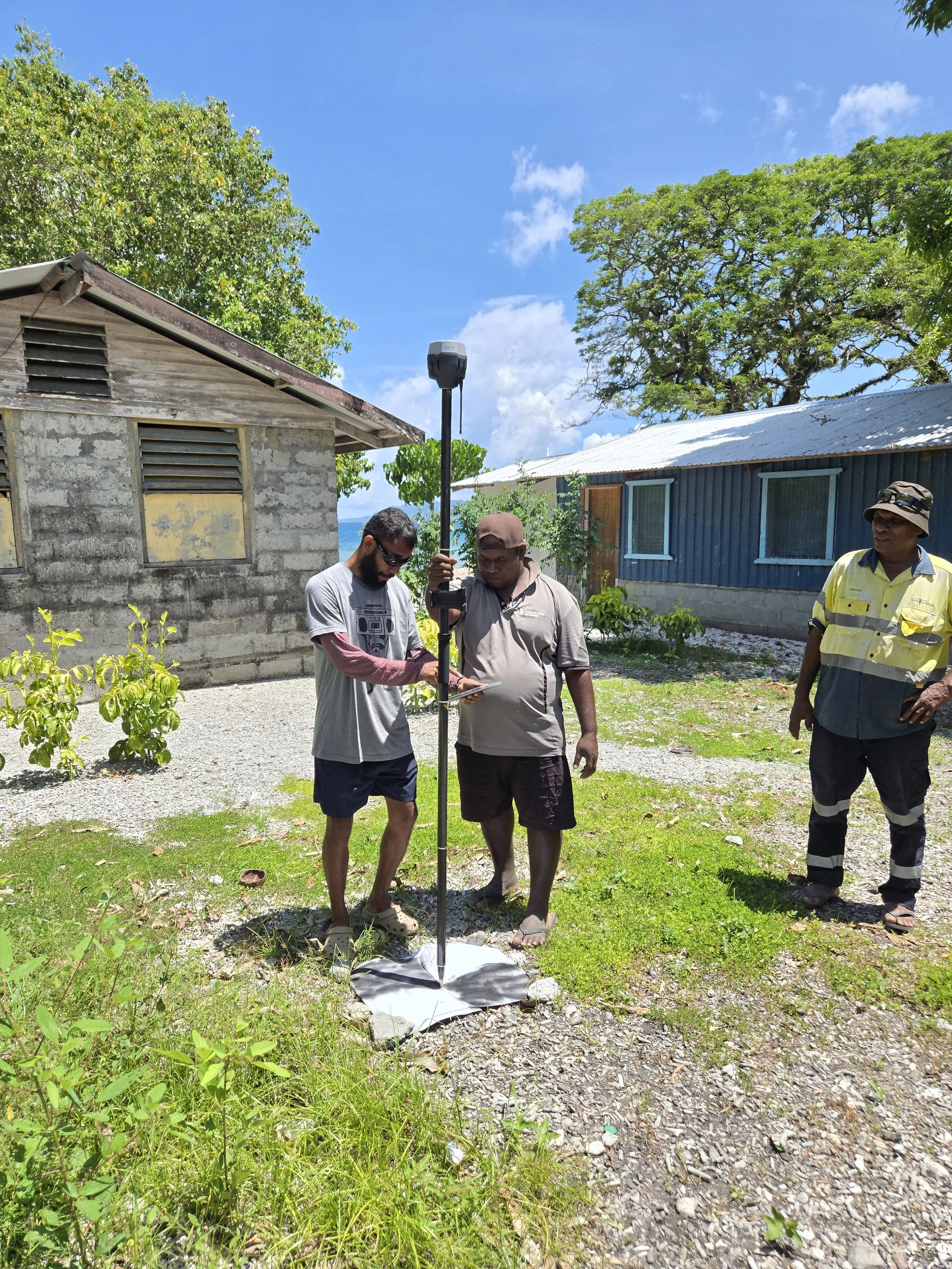 Provincial engineers undertaking practical field training in the Solomon Islands