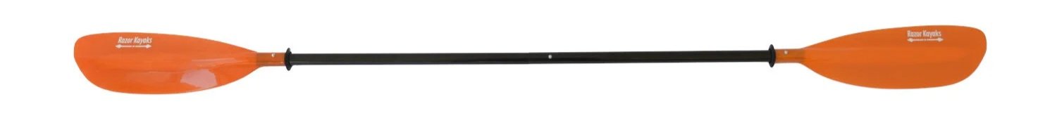 Razor Kayaks 4 Piece Paddle – Fibreglass avec pales orange et manche noir.