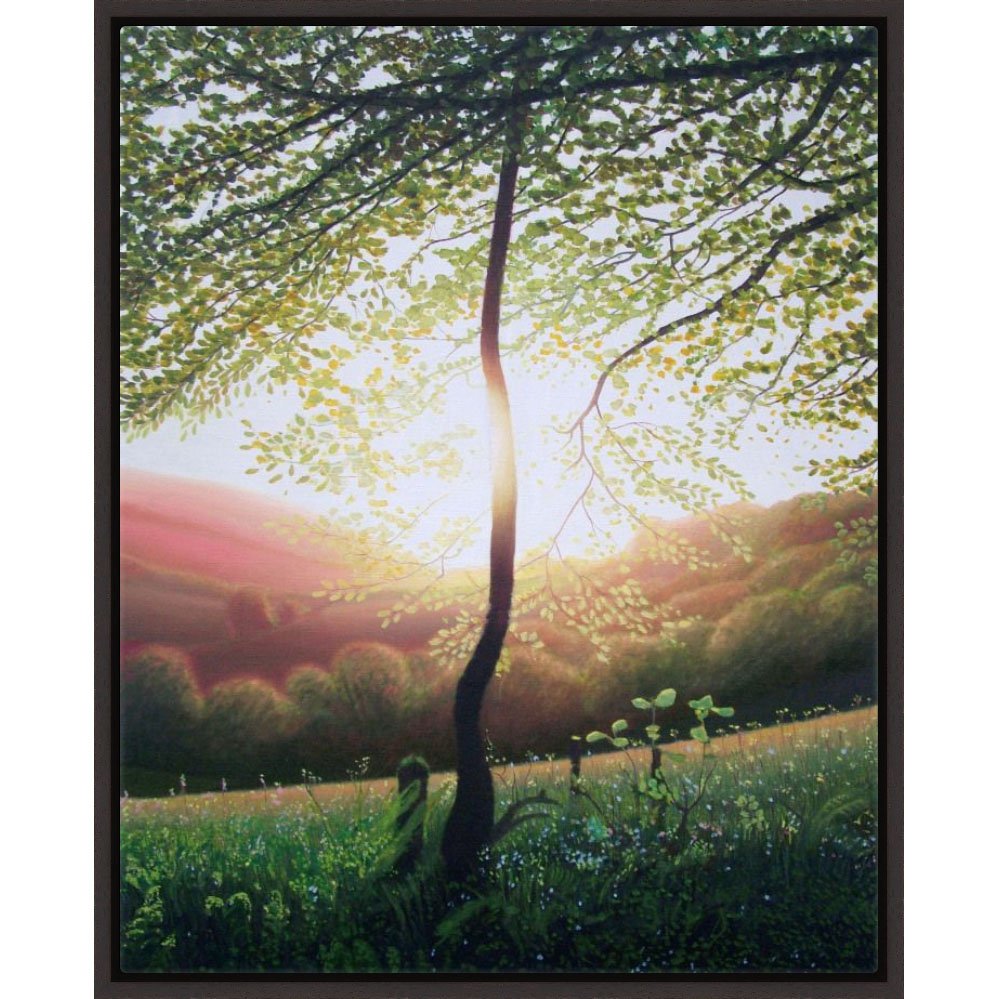 Lewesdon Tree Brown Wenge stain framed canvas print 40 x 50cm square.jpg