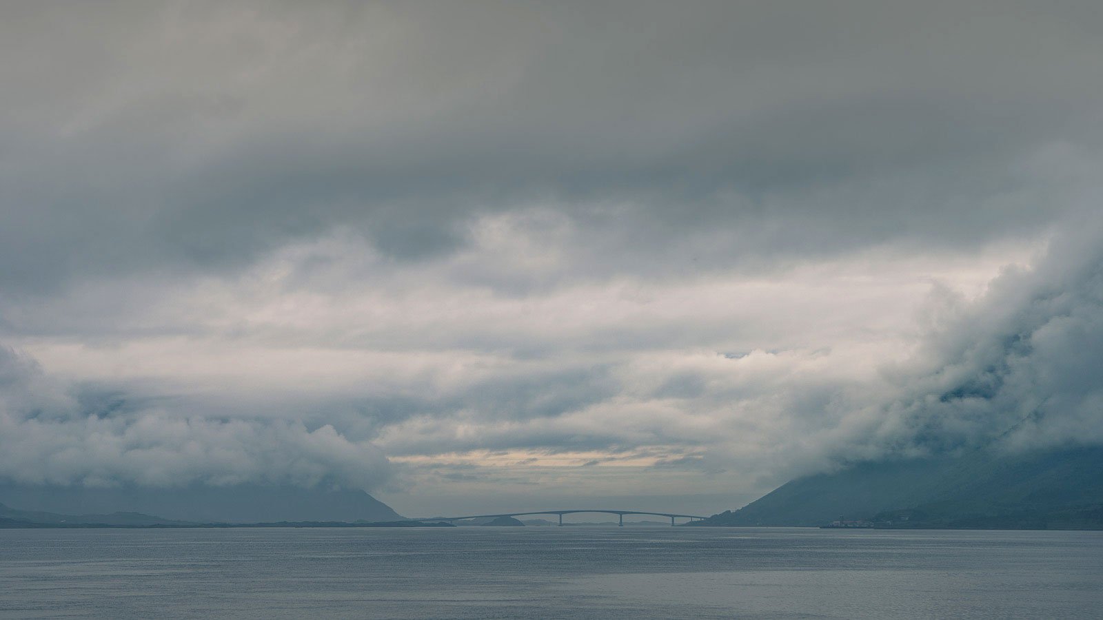 Bridge over cloudy waters -Norway