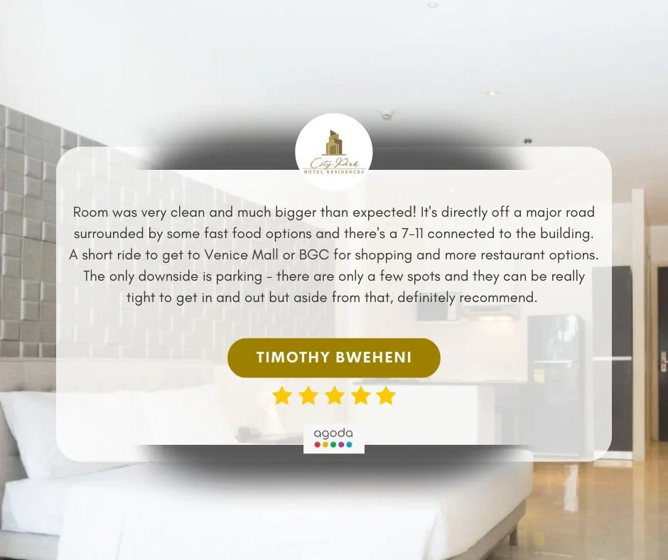 Thank you for sharing your wonderful feedback! 🤍
We&rsquo;re happy to know you enjoyed the cleanliness, spacious room, and convenient location. We also appreciate your comment about the parking and will take it into consideration.

We truly apprecia